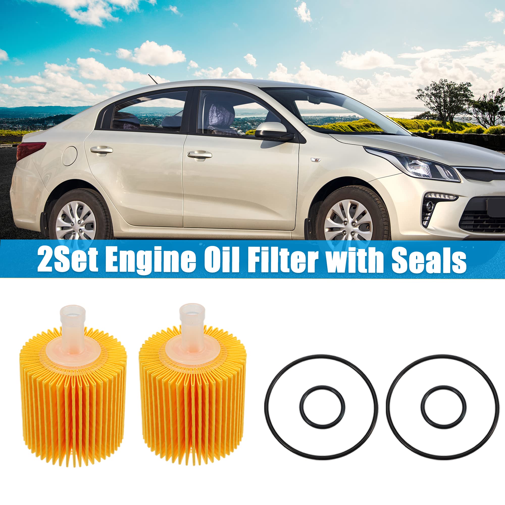 X AUTOHAUX Engine Oil Filter 04152-YZZA1 04152-31090 04152-YZZG1 for Toyota Avalon Camry Highlander RAV4 Tacoma Sienna 2 Set - Like New