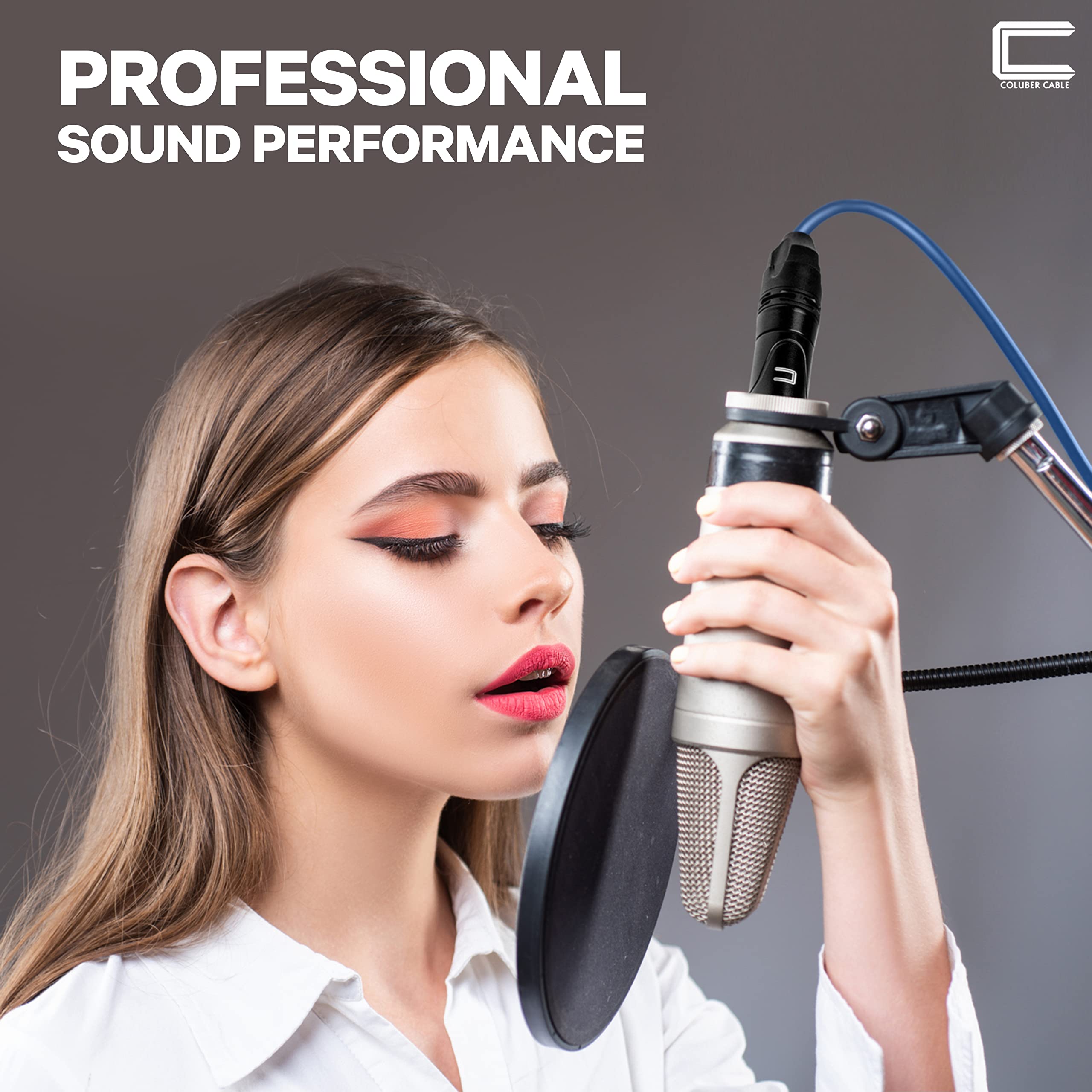 Balanced XLR Cable Male to Female - 3 Feet Blue - Pro 3-Pin Microphone Connector for Powered Speakers, Audio Interface or Mixer for Live Performance & Recording - Very Good