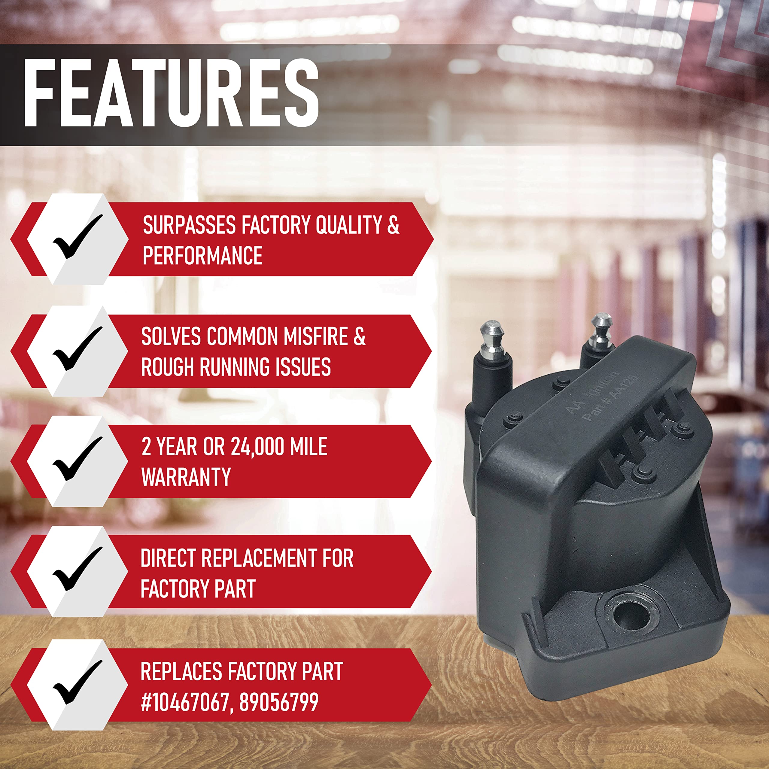 Ignition Coil Pack- Replaces 10467067, 89056799, E530C, C849 - Compatible with Chevy, Buick, Cadillac & Other GM Vehicles - Malibu, Deville, Alero, Lesabre - Like New