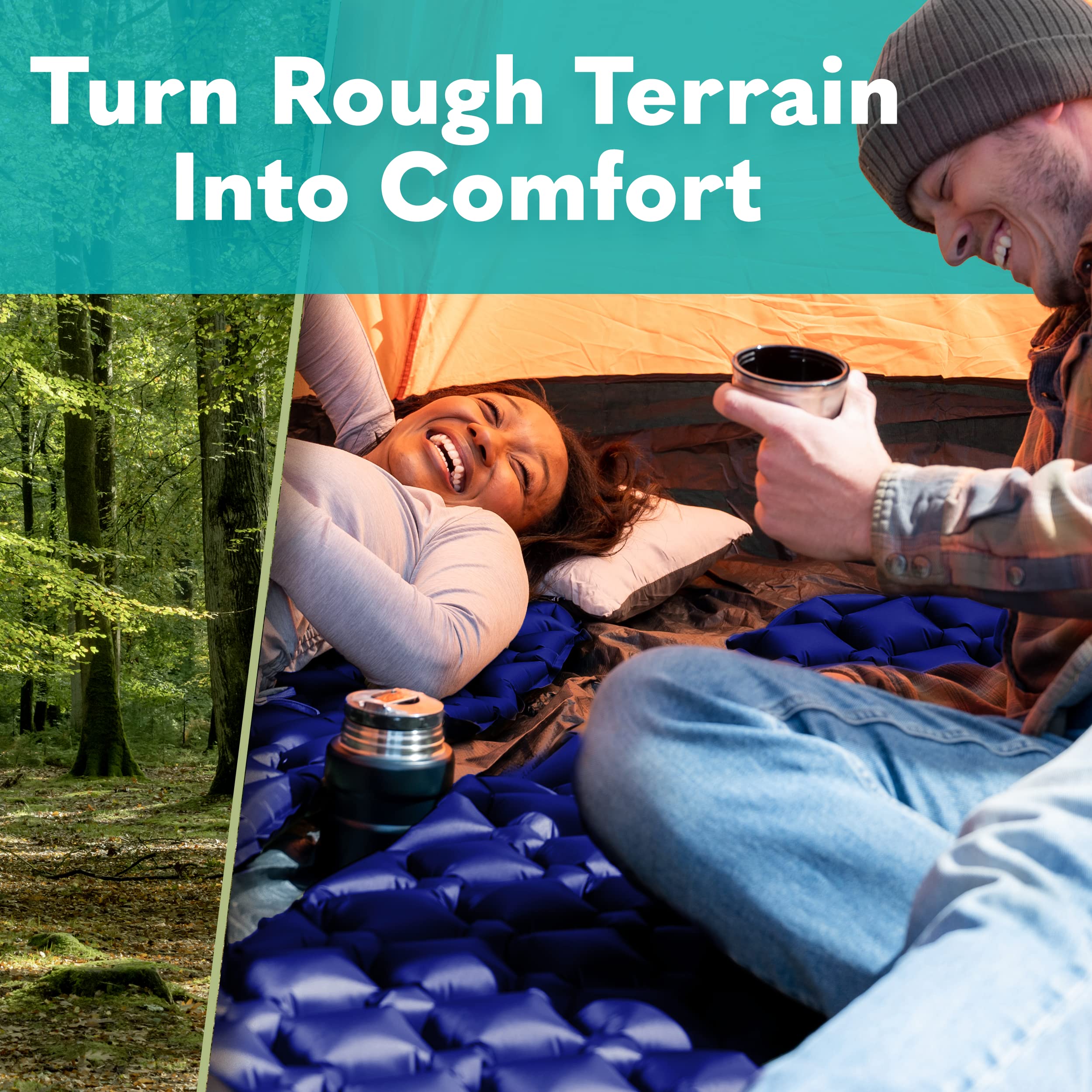 Sleepingo Sleeping Pad for Camping - Ultralight Sleeping Mat for Camping, Backpacking, Hiking - Lightweight, Inflatable & Compact Camping Air Mattress  - Like New
