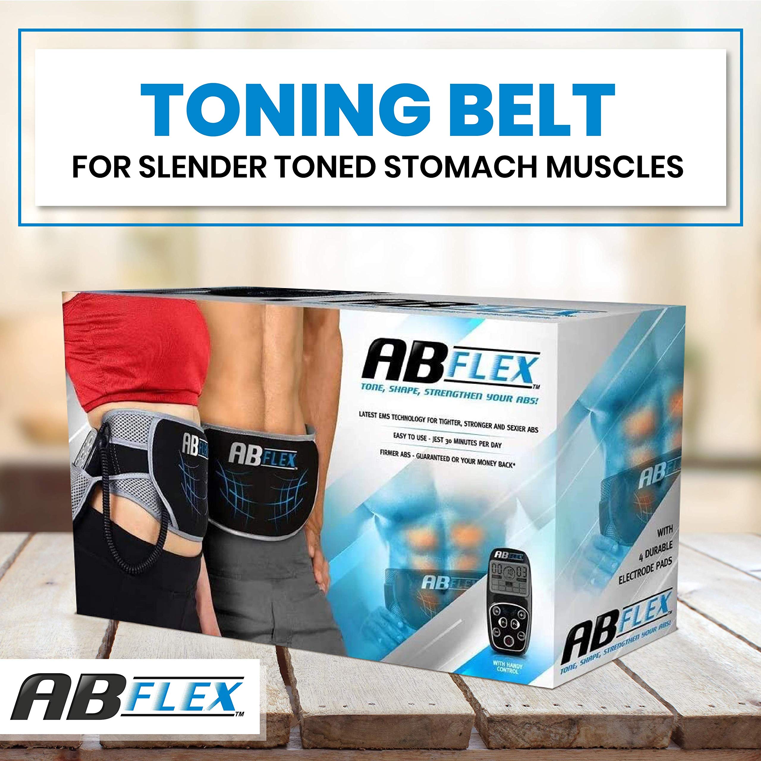 ABFLEX Ab Toning Belt for Developed Stomach Muscles - Ab Stimulator - Remote for Quick and Easy Adjustments - 99 Intensity Levels and 10 Workouts for Fast Results - Like New