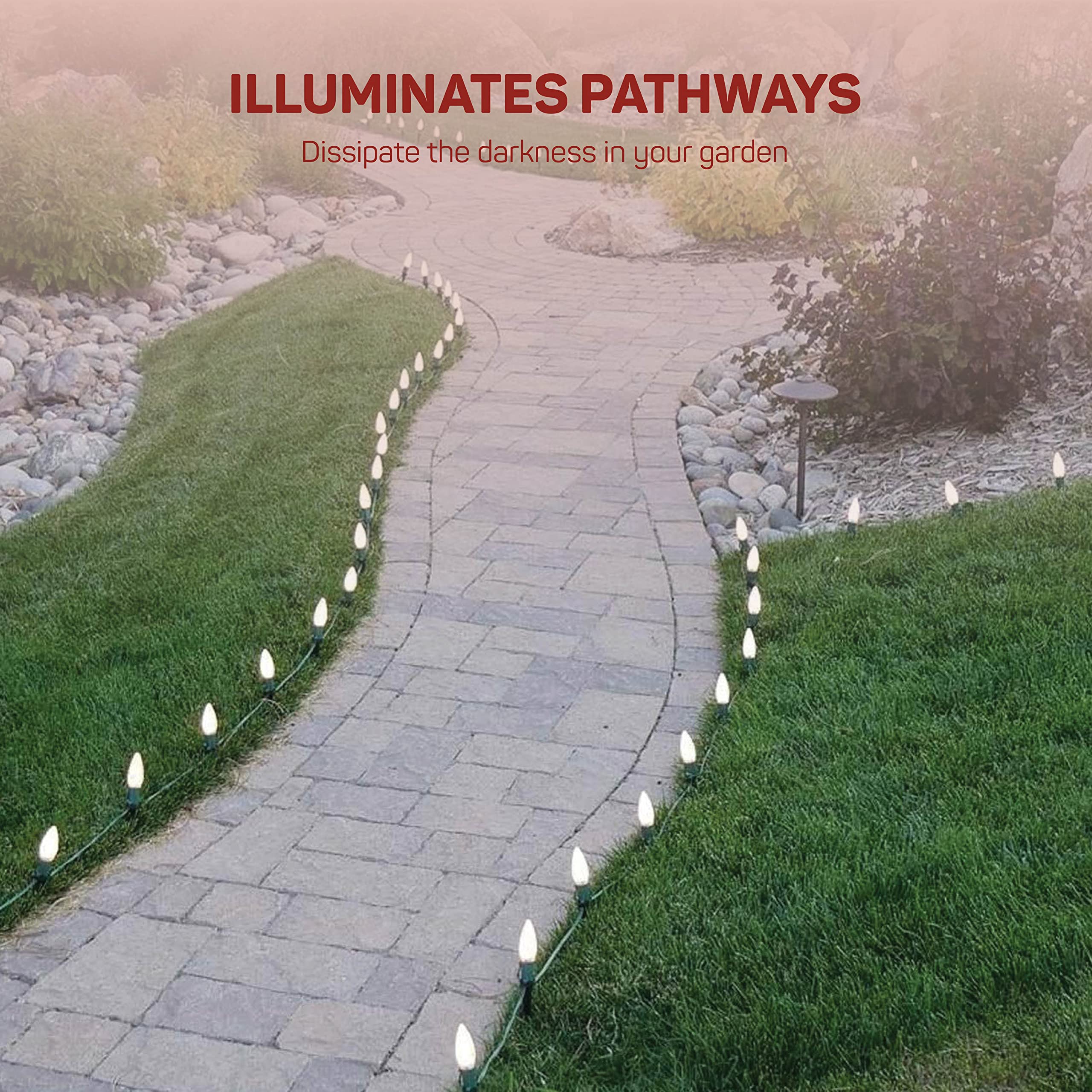 Plastic Light Stakes 4.5 Inch Christmas Yard Stakes for c7 c9 Christmas Lights Outdoor - Christmas Light Stakes for Outdoor Christmas Lights Use on Yards, Driveways, walkways - Black  - Like New