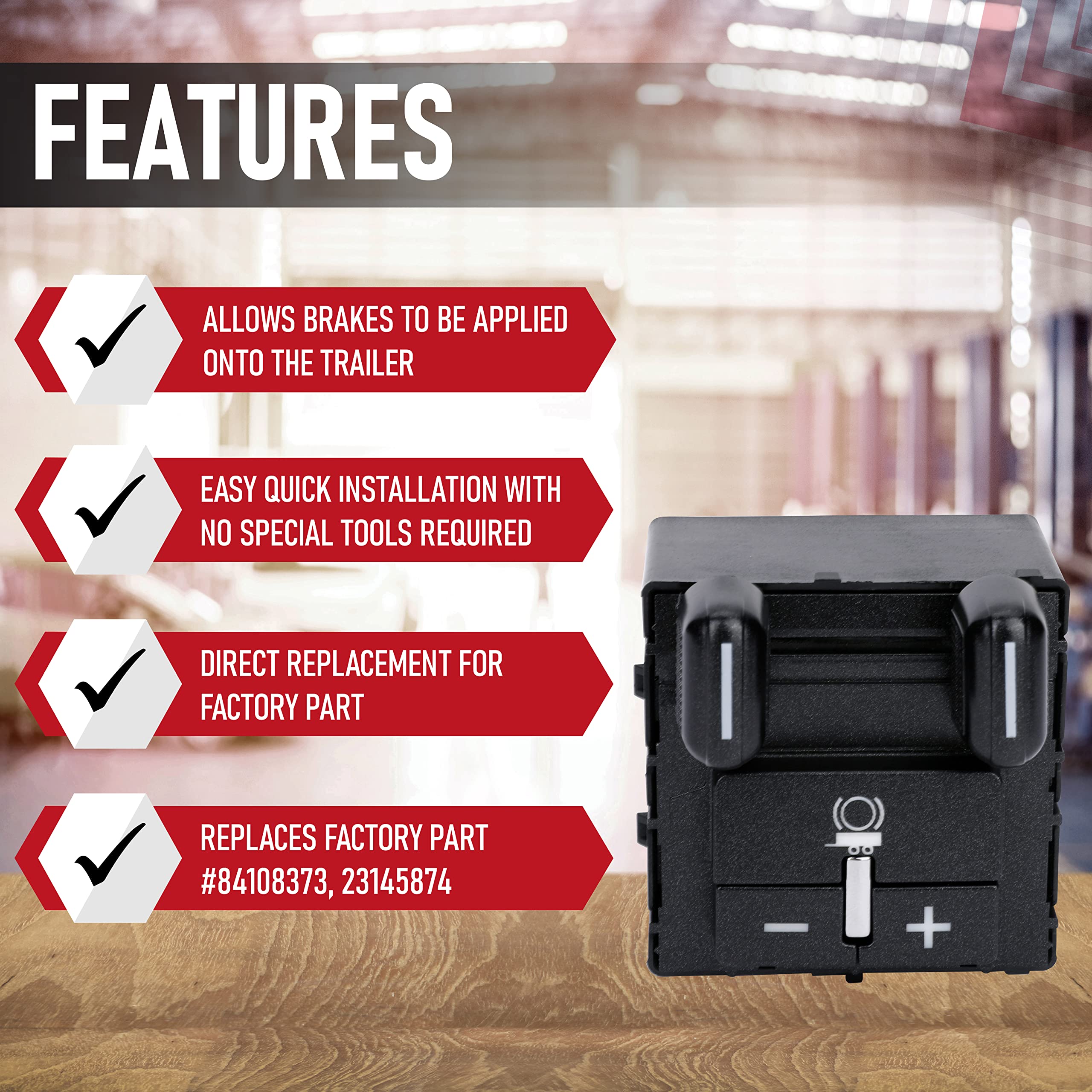 Replacement Trailer Brake Control Switch - Compatible with Chevy and GMC Vehicles - 2014-2020 - Colorado, Silverado 1500, Suburban, Canyon, Tahoe, Sierra 2500, Yukon - Replaces 84108373, 23145874 - Very Good