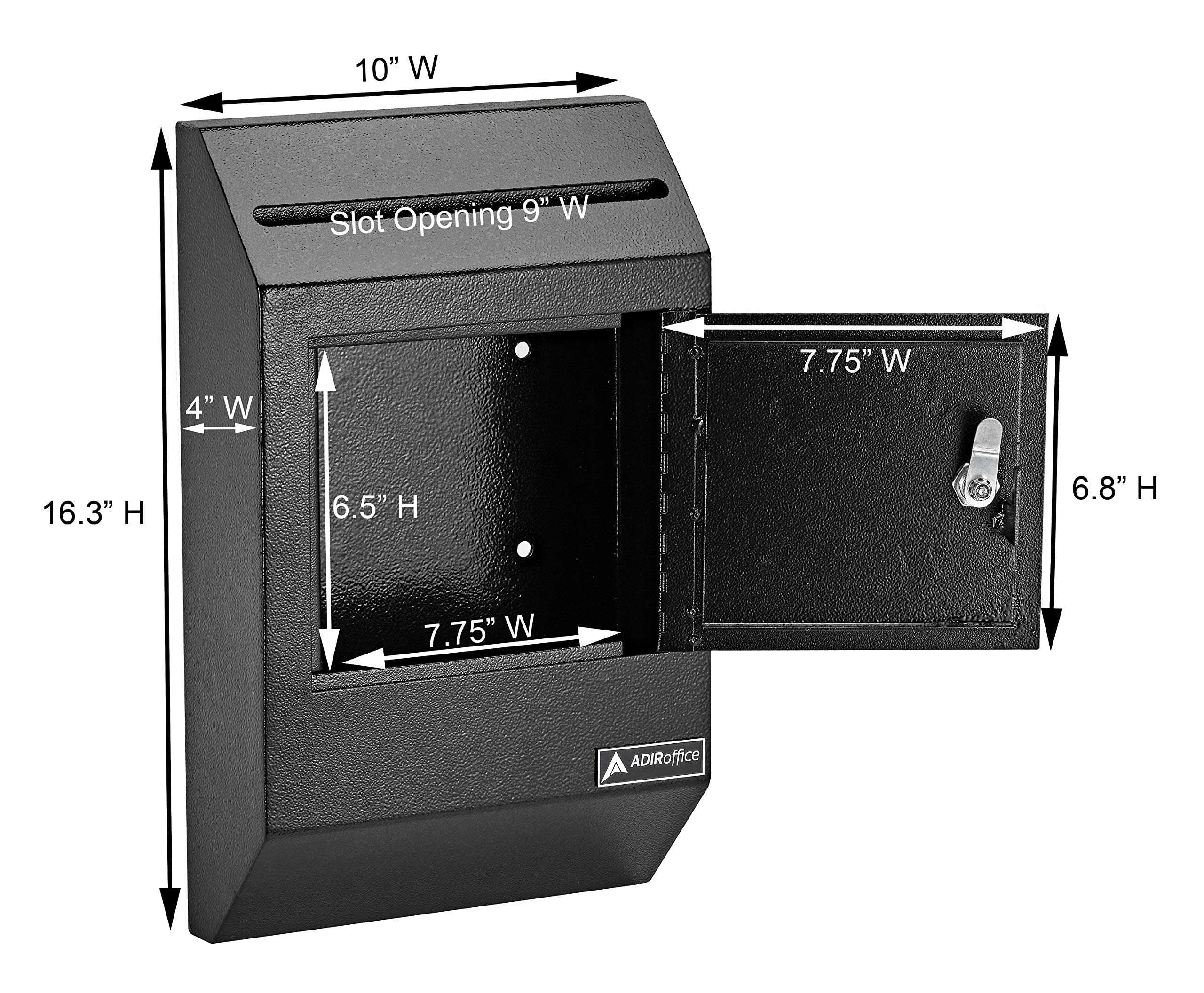 AdirOffice Drop Box - Heavy Duty Secured Storage with Lock - for Commercial Home Office or Business Use - Variation - Very Good