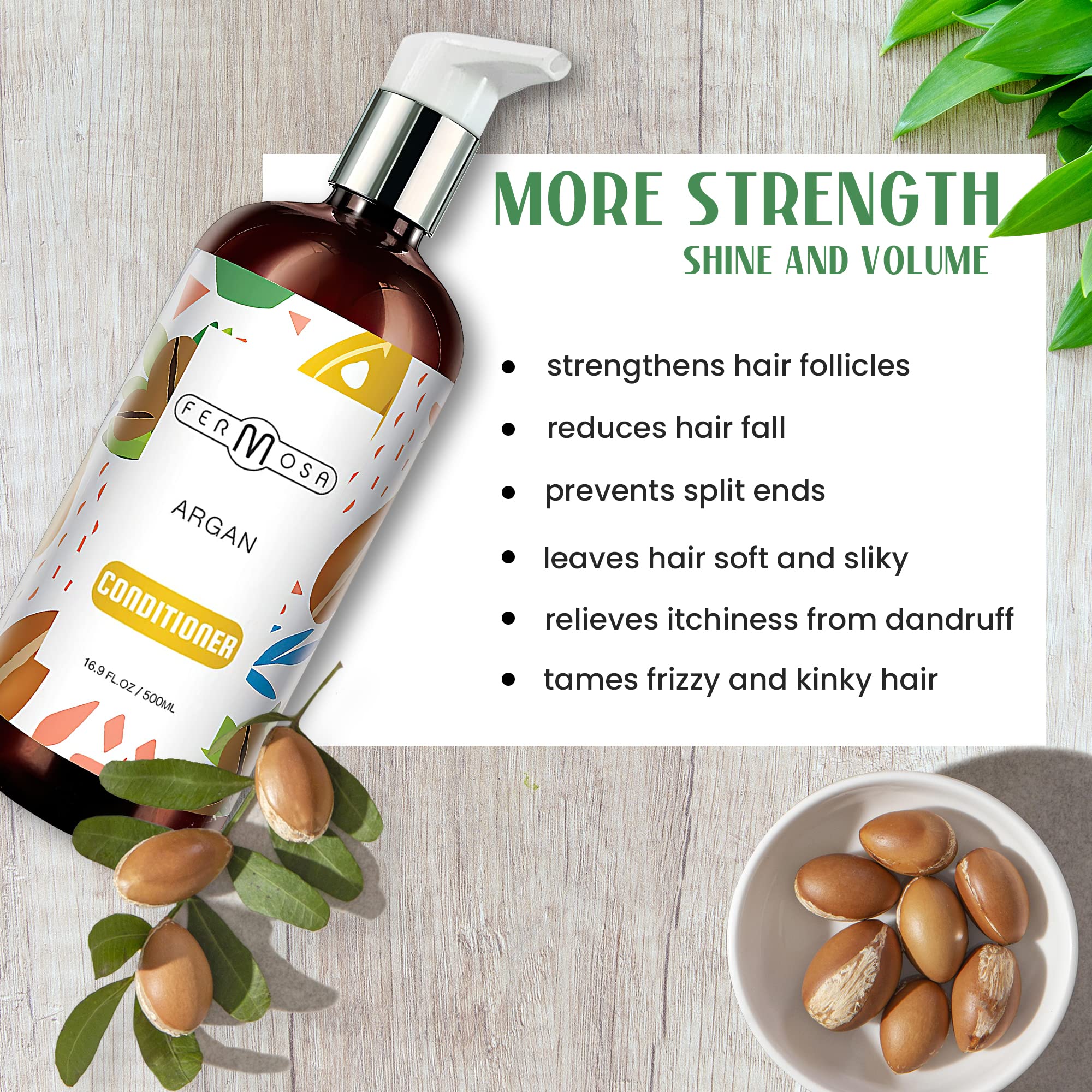 FERMOSA Conditioner - Renewing Conditioner, Detox Clarifying & Cleansing Conditioner, Moisturizing & Nourishing, Anti Dandruff, Controls Frizz, Sulfate Free, 16.9 ounce