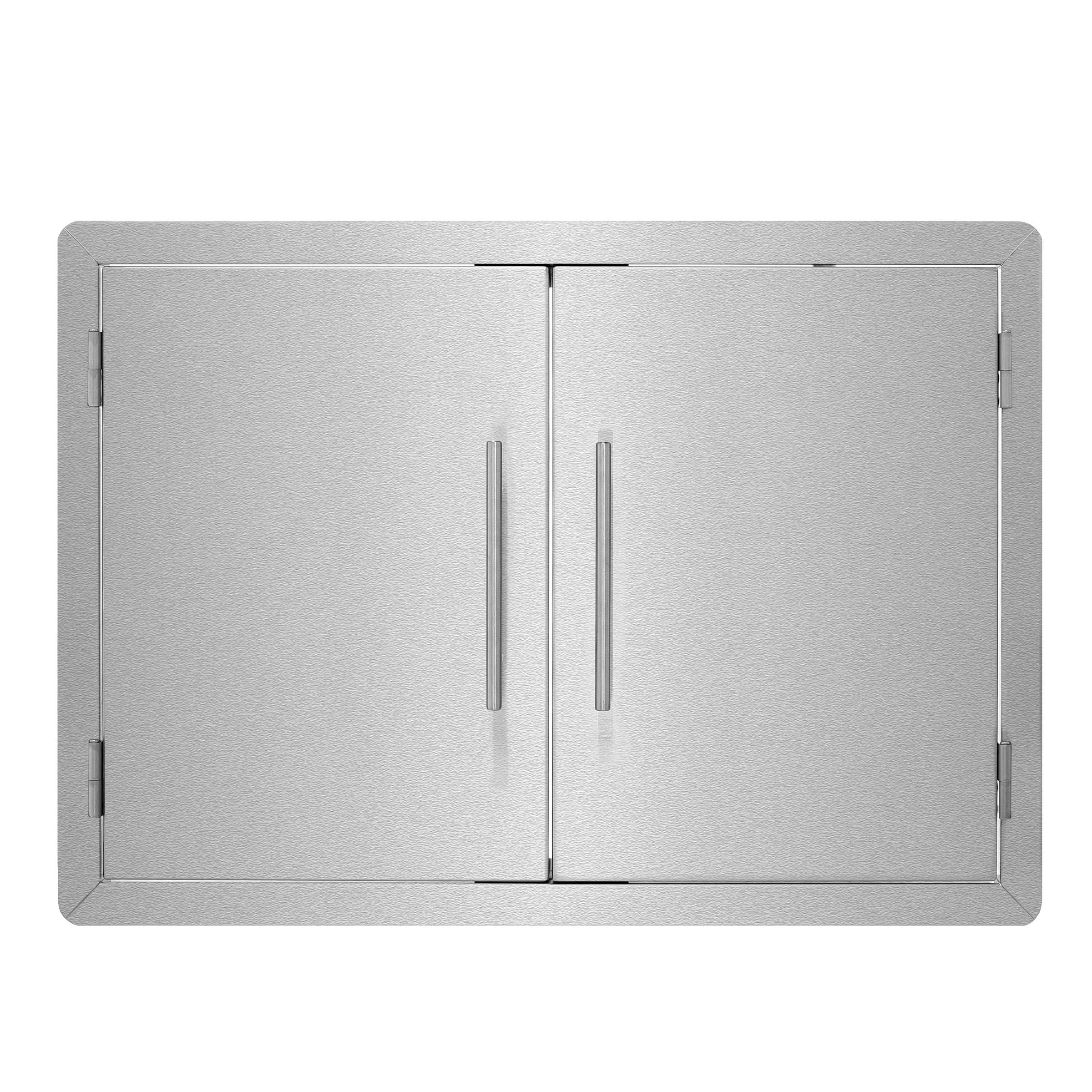 AdirHome Stainless Steel Grill Double Access Single-Face Door - Easy Install Heavy Duty Stainless Steel Rust Resistant Access Door with Chromium Plated Handle (30 Inch) - Like New