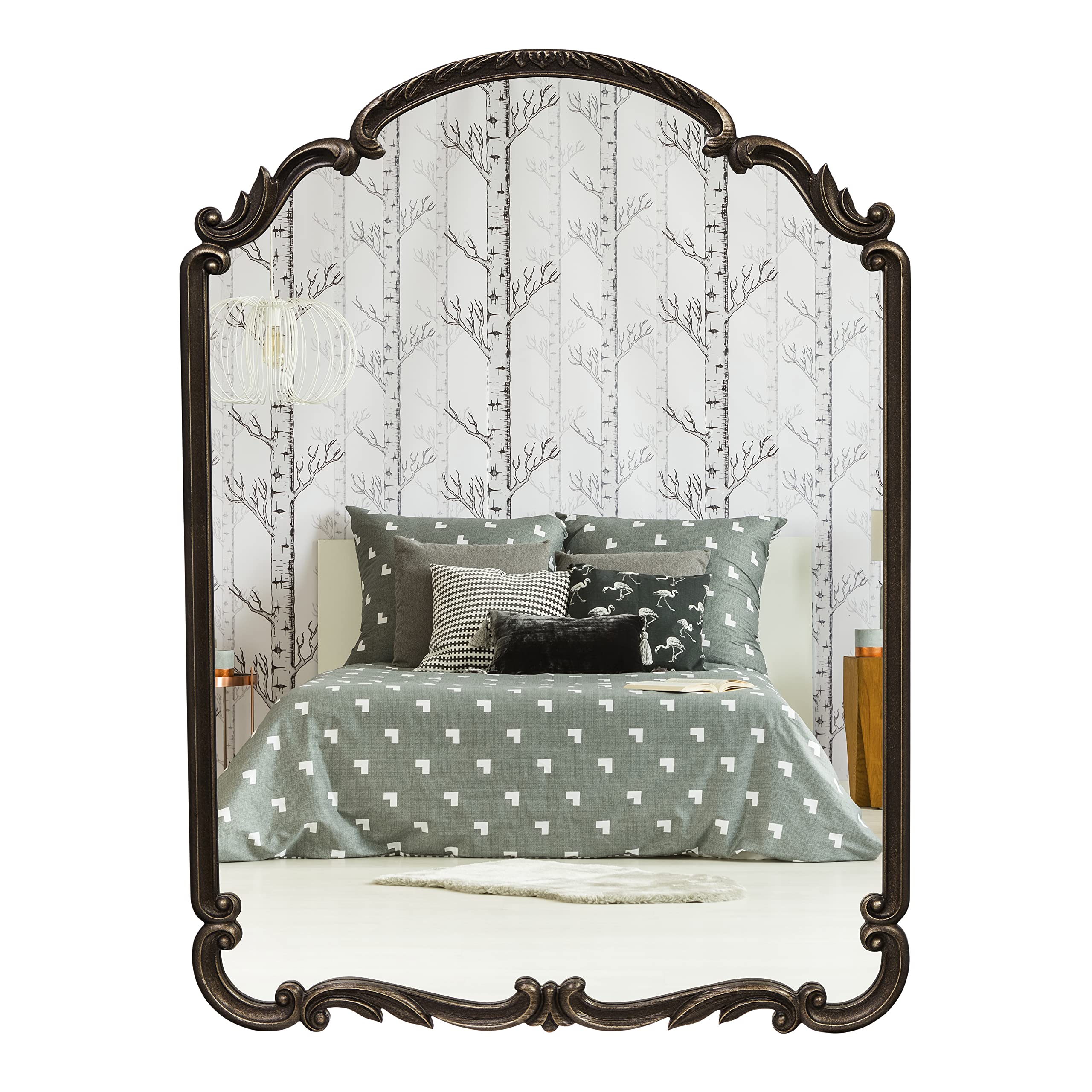 Wylde Iris 28.4x35 Inch English Estate Wood Wall Mirror - Like New