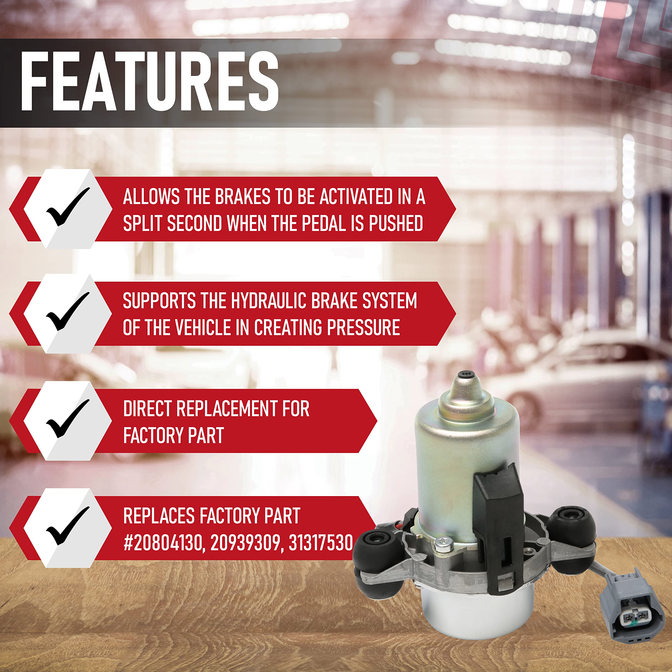 Power Brake Booster Auxiliary Pump - Compatible with Cadillac, Chevy, Pontiac, Saturn - CTS, STS, Camaro, Caprice, HHR, Solstice, Sky - Replaces 20804130, 20939309, 31317530 - Electric Vacuum Pump - Like New