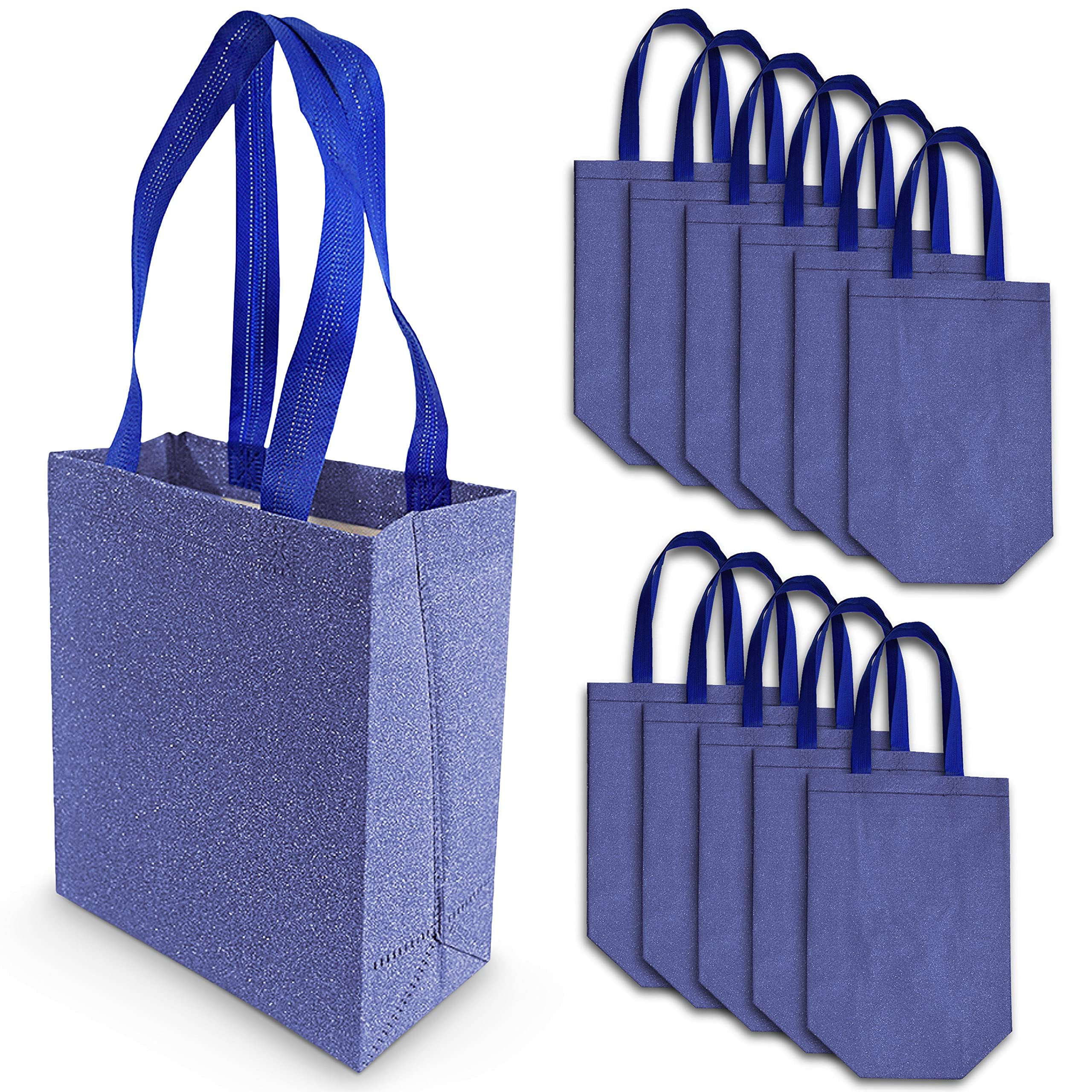 OccasionALL Gold, Silver, Red, Blue Assorted Glitter Gift Bags - Acceptable