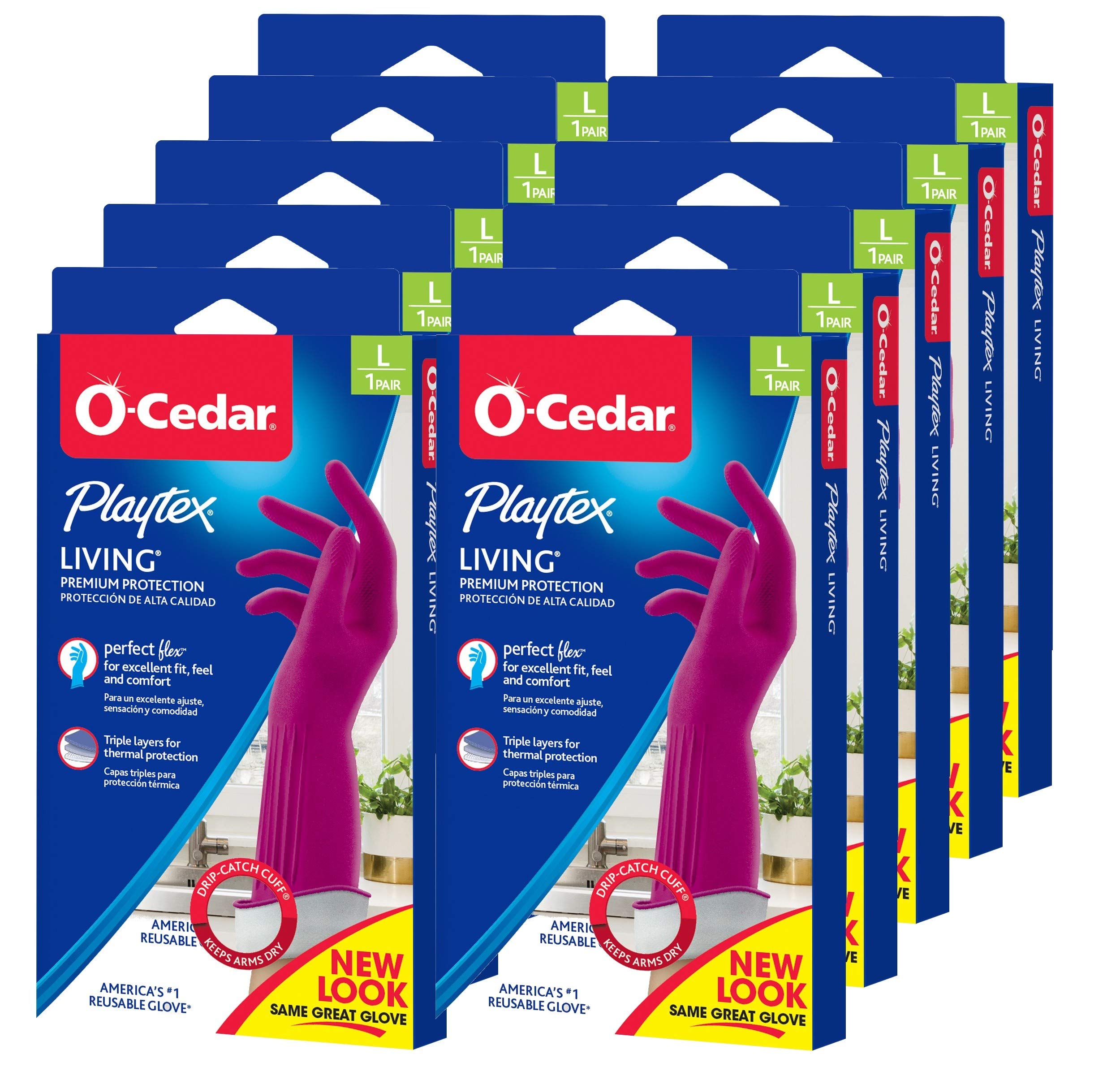 Playtex Living Reuseable Rubber Cleaning Gloves, Premium Protection Color May Vary