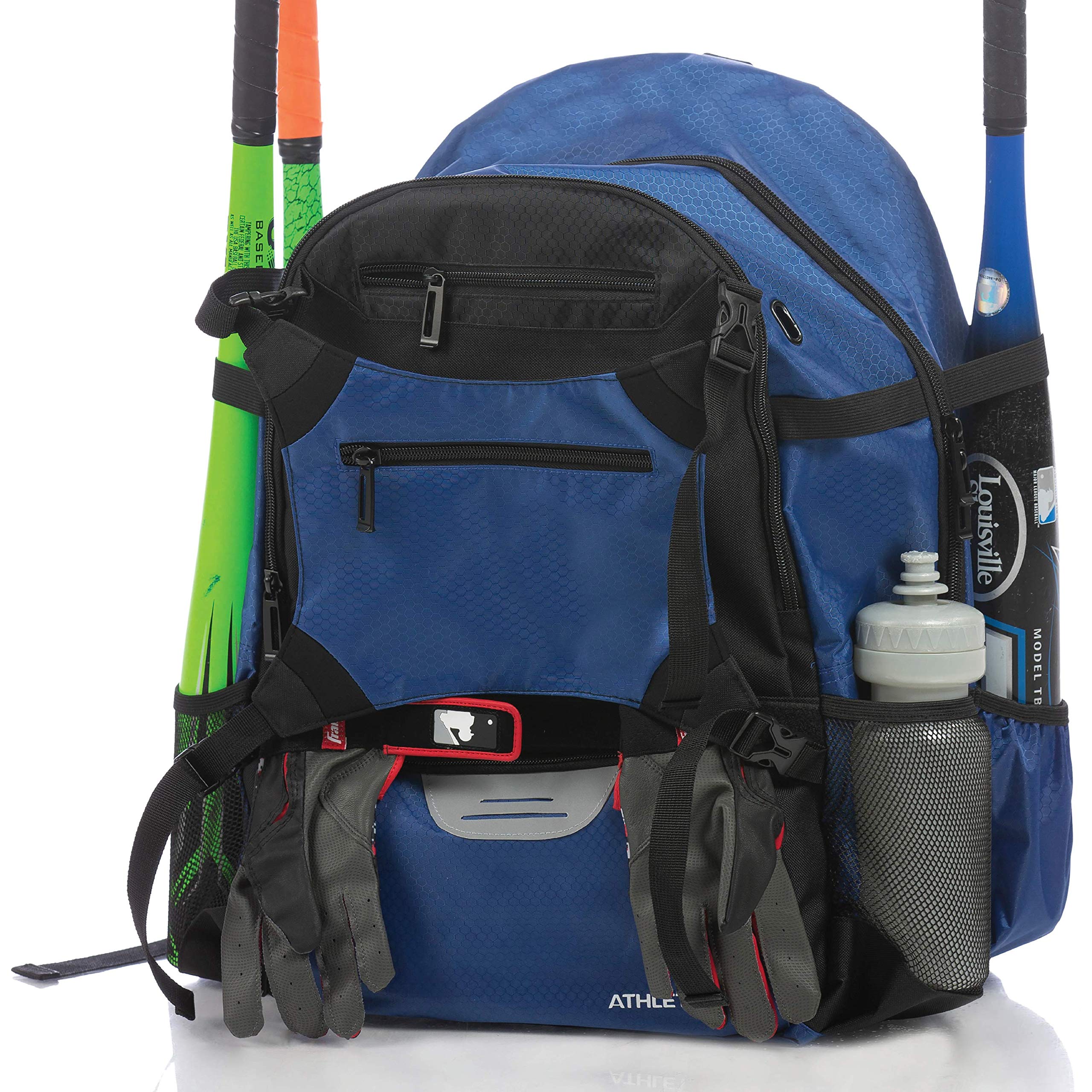 Athletico Advantage Baseball Bag - Baseball Backpack with External Helmet Holder for Baseball, T-Ball & Softball Equipment & Gear for Youth and Adults | Holds Bat, Helmet, Glove, Shoes (Blue)  - Very Good