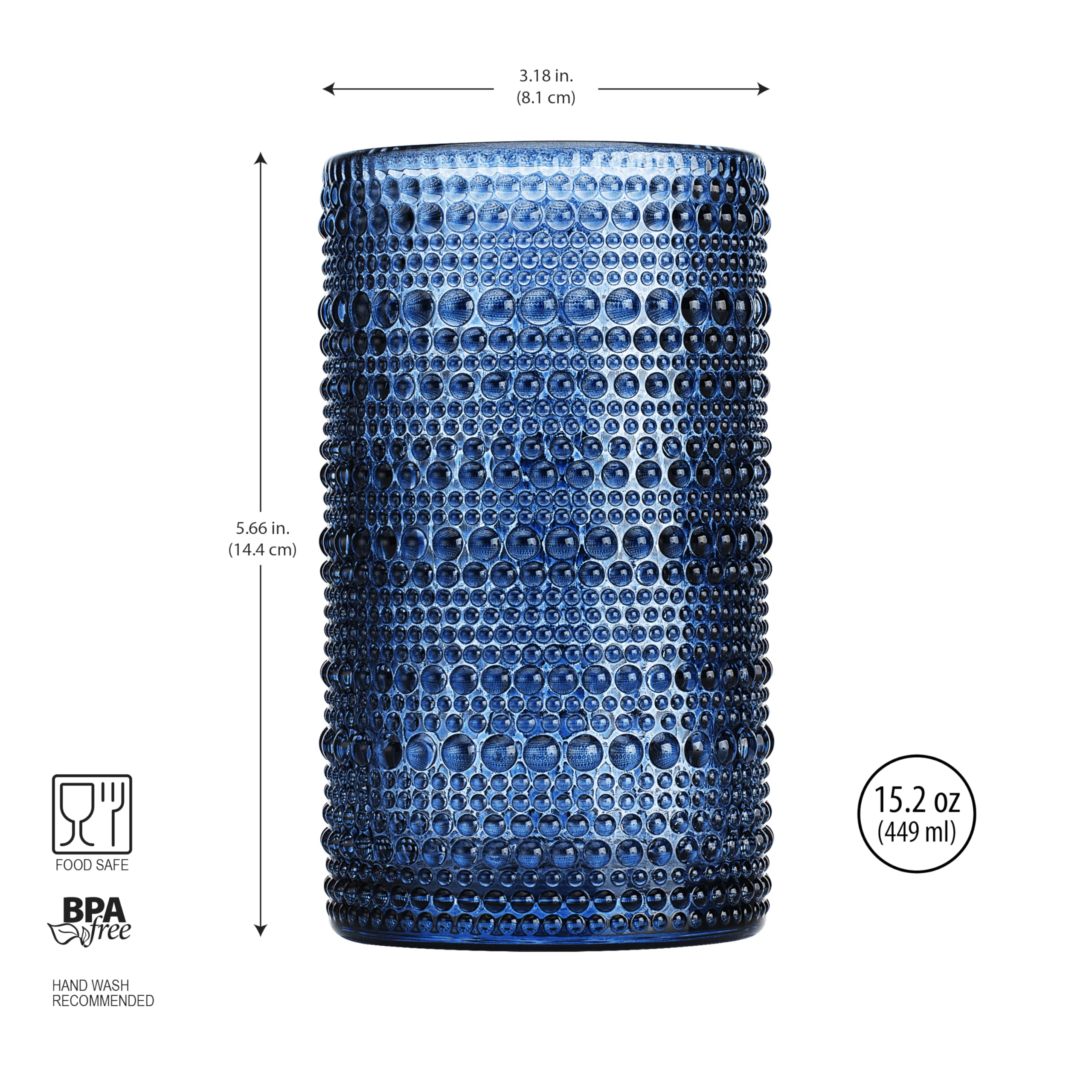 Glaver's Hobnail Drinking Glasses,Vintage Glassware Set, Beaded Drinking Glasses, Cocktail Glass Set, Bubble Glasses, Dishwasher Safe, For Everyday Usage… - Like New