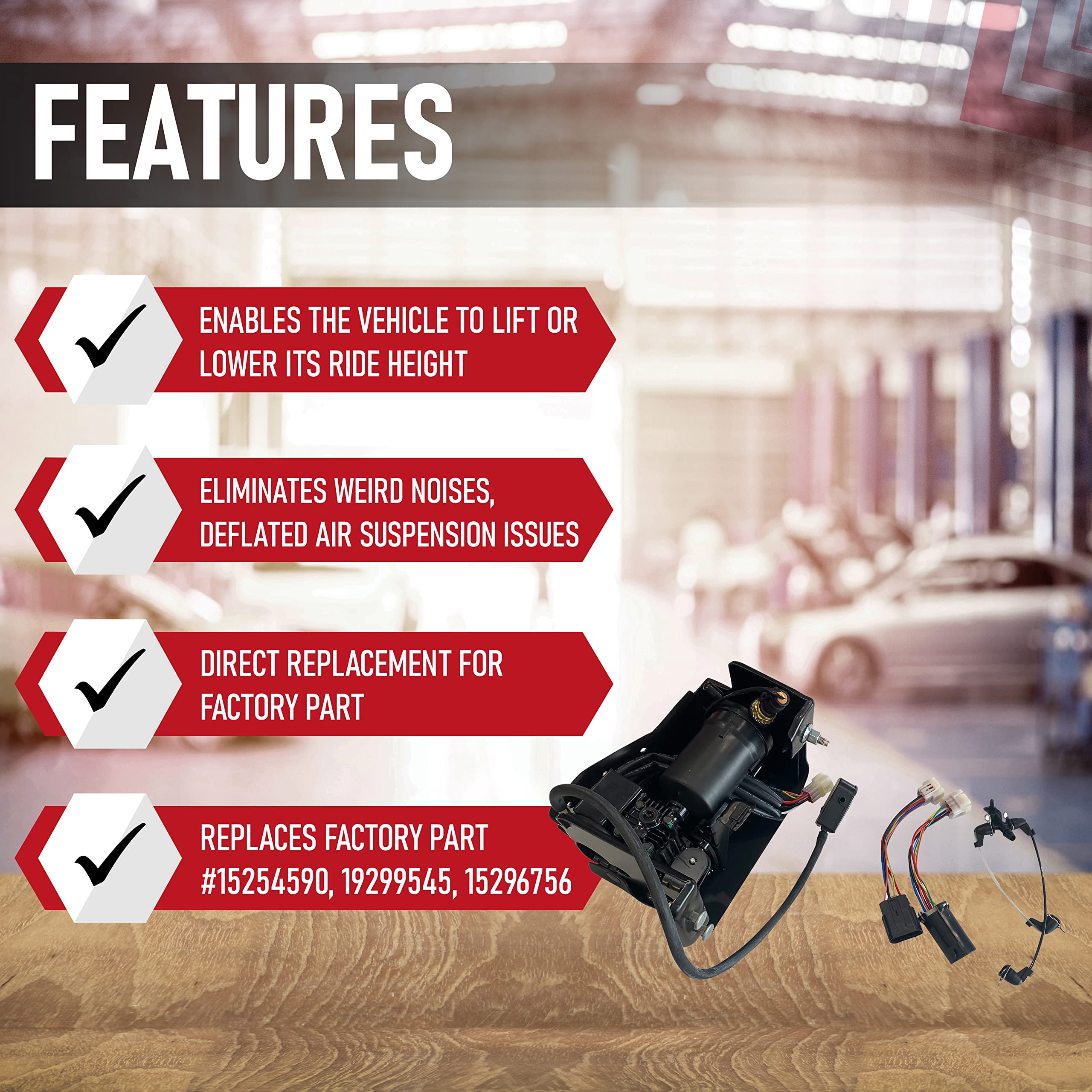 Replacement Air Suspension Compressor With Bracket - Like New