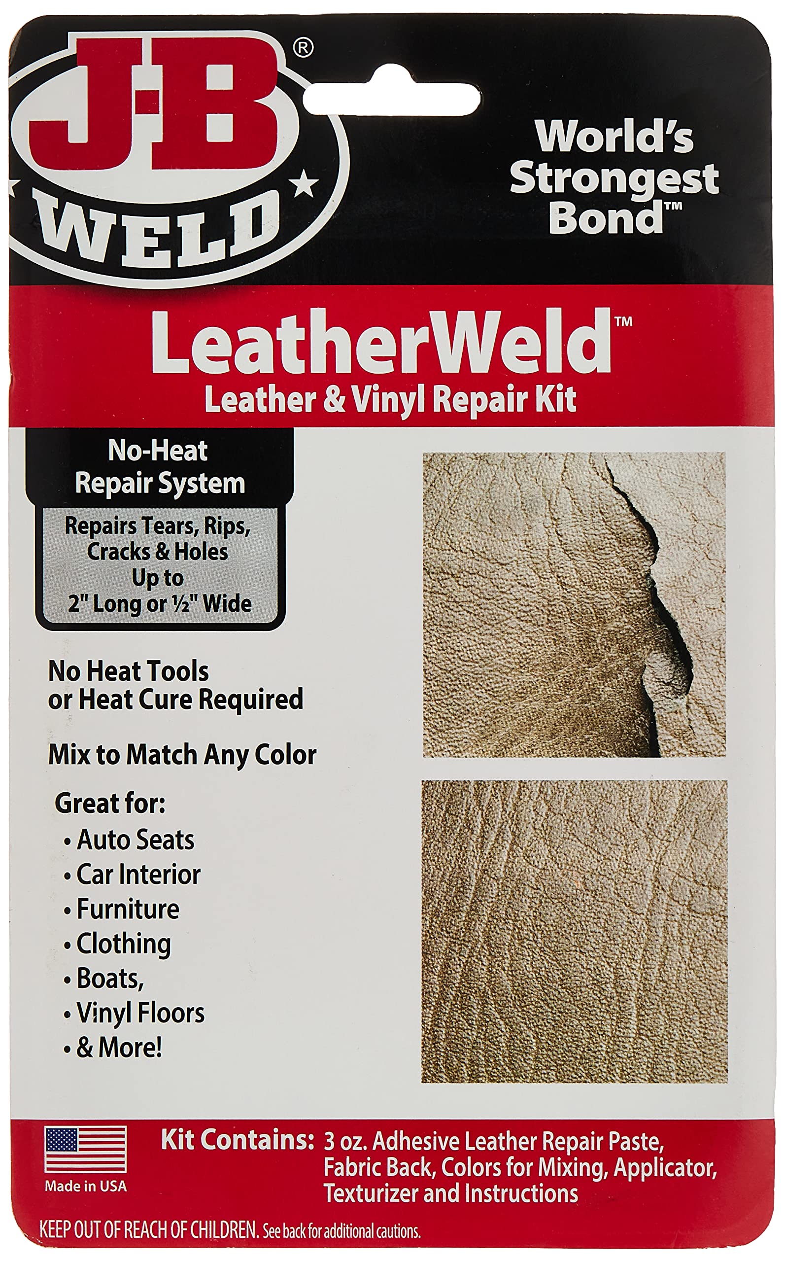 J-B Weld 2130 Vinyl and Leather Repair Kit, 2 fl. oz - Like New