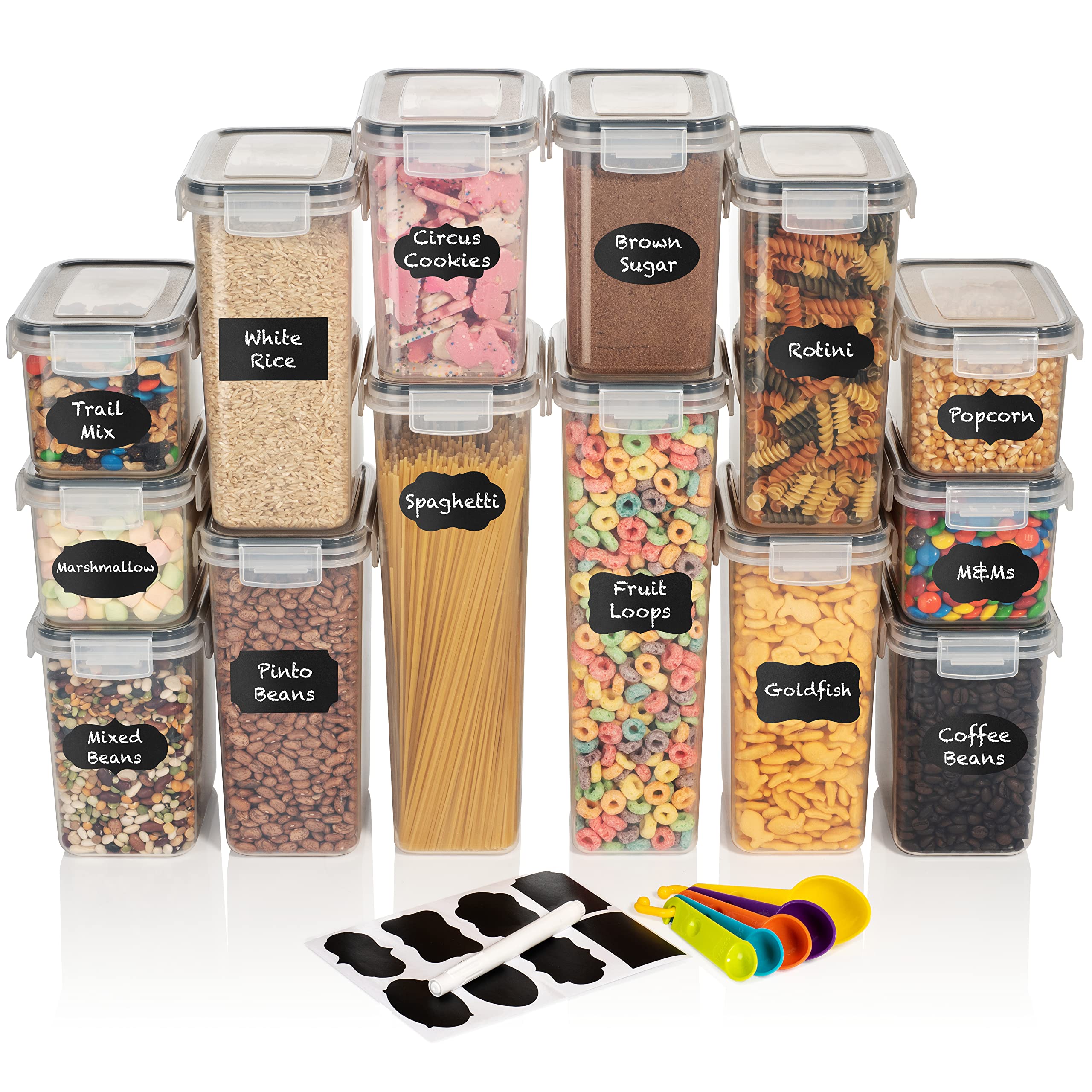 ClearSpace Airtight Food Storage Containers – Pack BPA Free Kitchen Organization Set for Pantry Organization and Storage, Plastic Canisters with Durable Lids Ideal for Cereal, Flour & Sugar - Like New