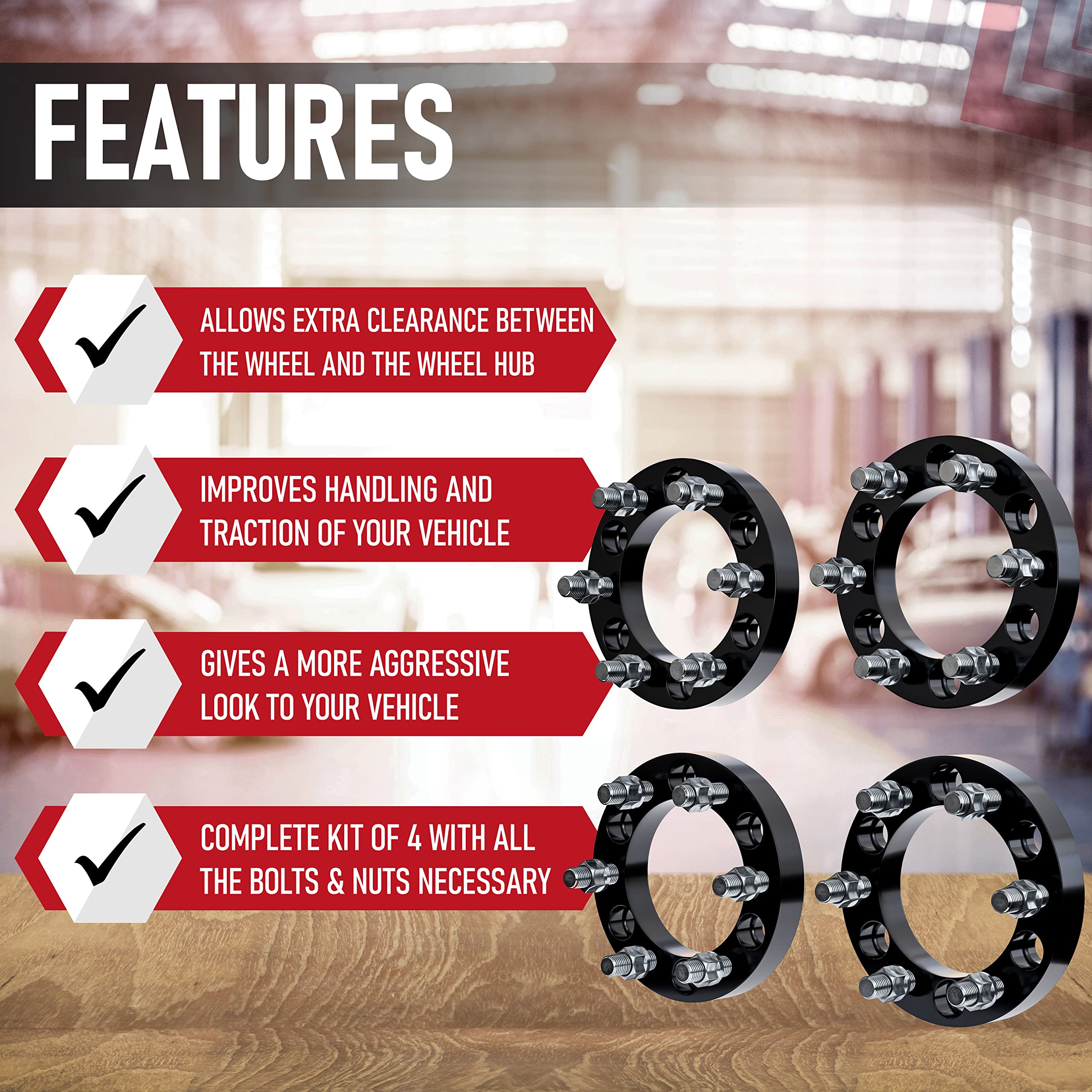 Wheel Spacer Set of 4-6 Lug 1 inch Wheel Spacers Thick 25mm Lug Centric 6x5.5 - Compatible with Cadillac, Chevy, GMC - 1993-2022 - Escalade, C2500, Tahoe, Silverado 1500, Sierra Denali, Yukon - Very Good