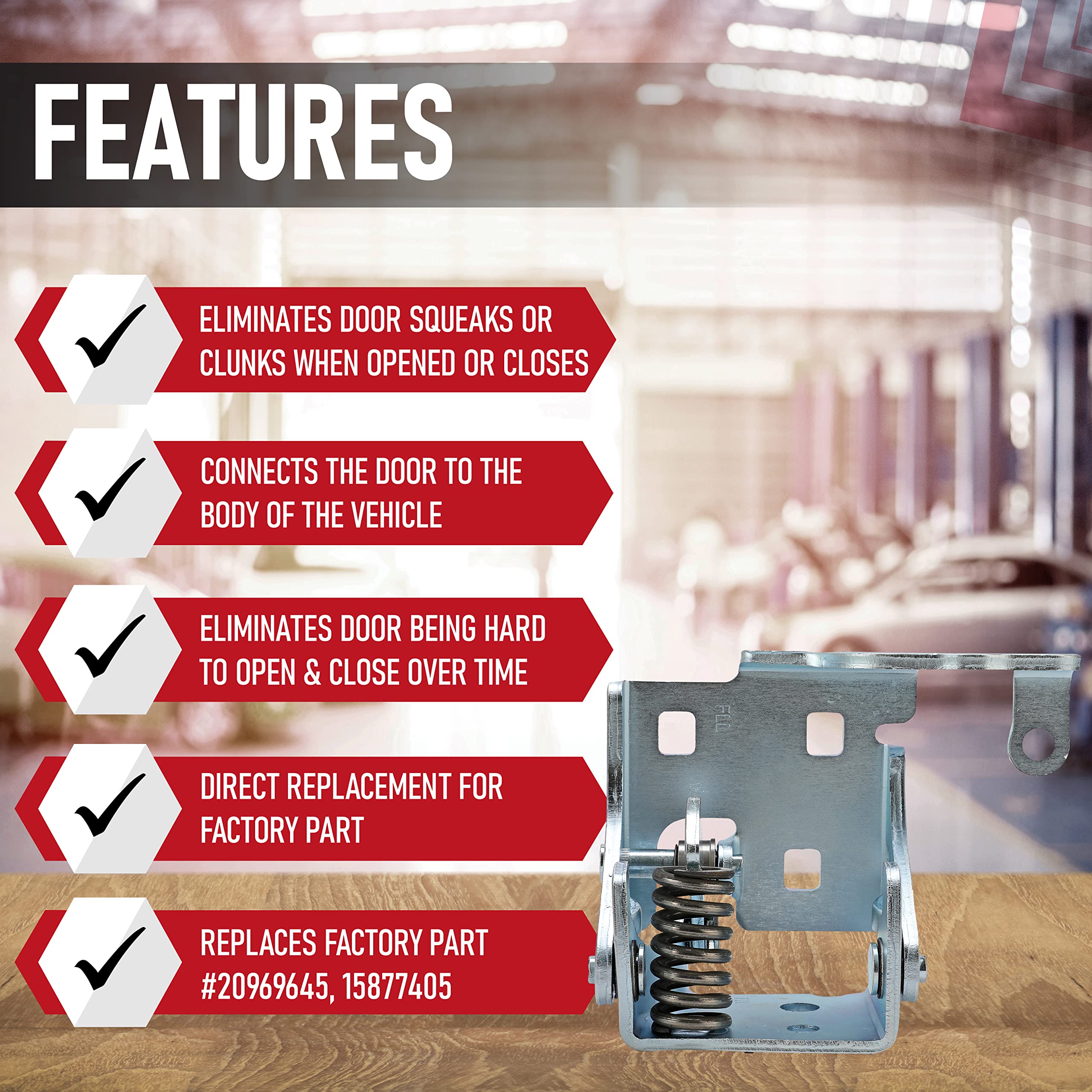 Front Left Driver Side Lower Door Hinge - Compatible with Chevy, GMC & Cadillac Vehicles -2007-2014 Silverado 1500, Tahoe, Sierra, 3500, Suburban, Yukon, XL - Replaces 20969645, 15877405, 15824876 - Very Good