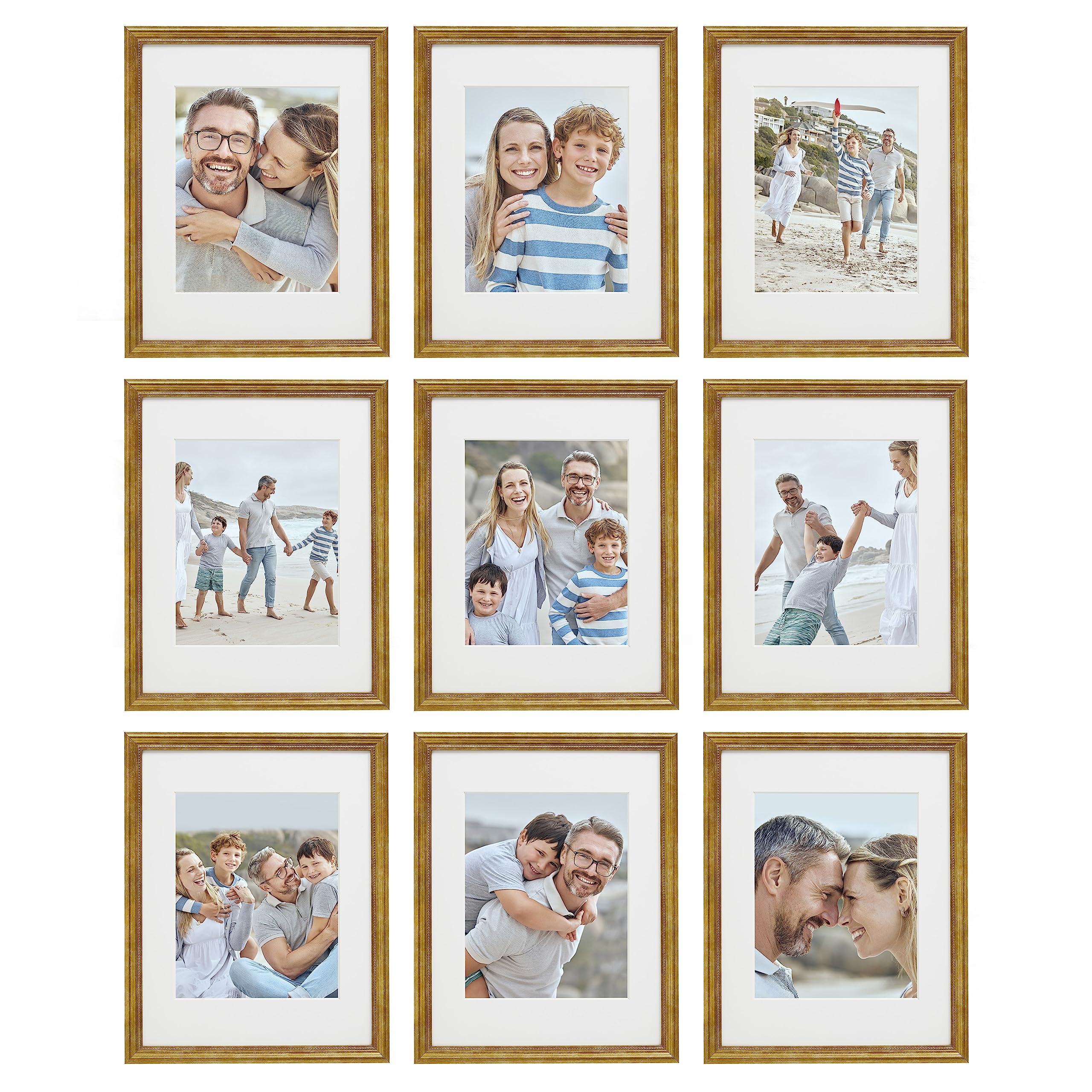 Sheffield Home 9 Piece Gallery Wall Frame Set,12x12 in, Matted to 8x8 Parent - Like New