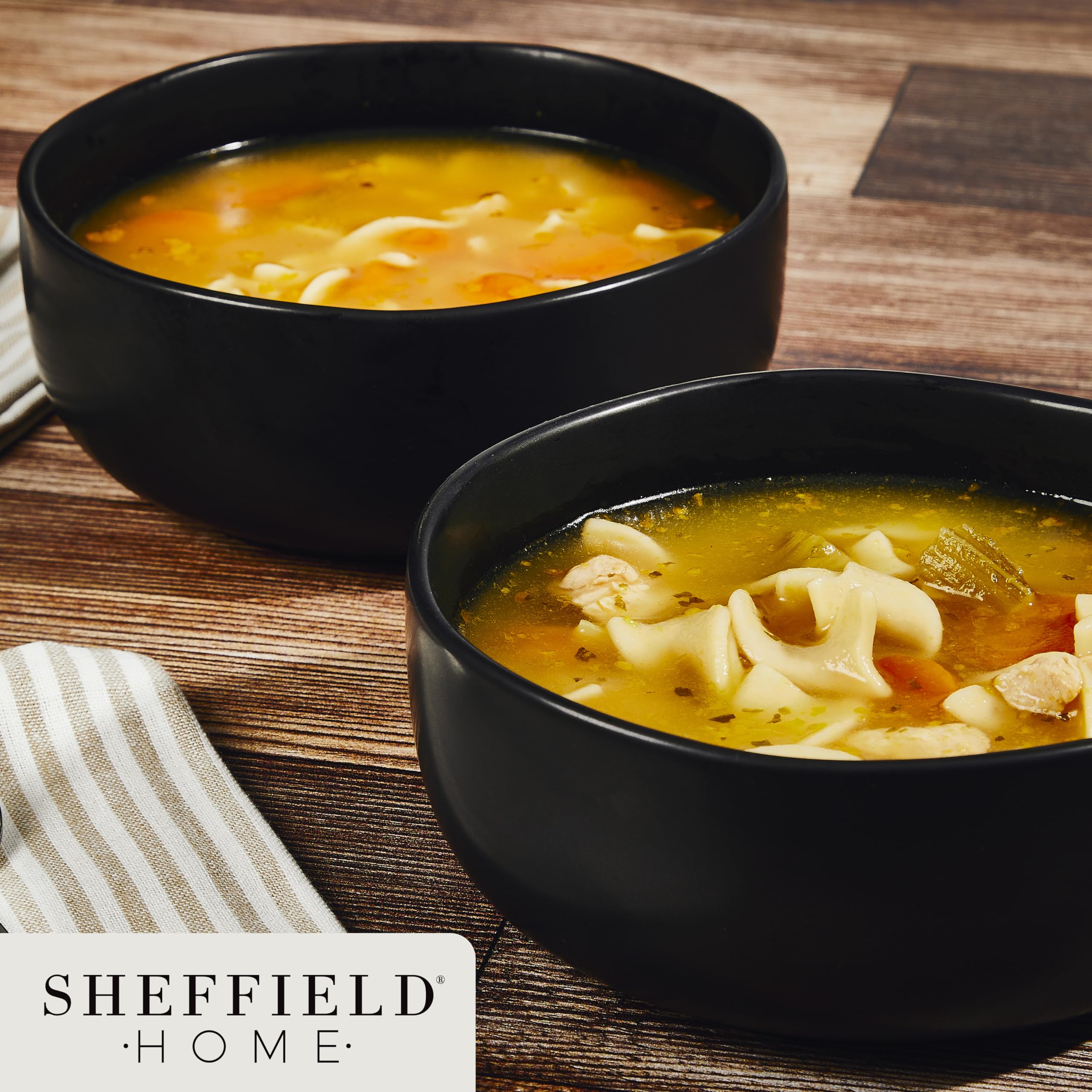 SHEFFIELD HOME Cereal Bowls - Set of 6, 28oz - Dishwasher and Microwave Safe - Stylish and Functional Breakfast Bowls for Everyday Use - Like New