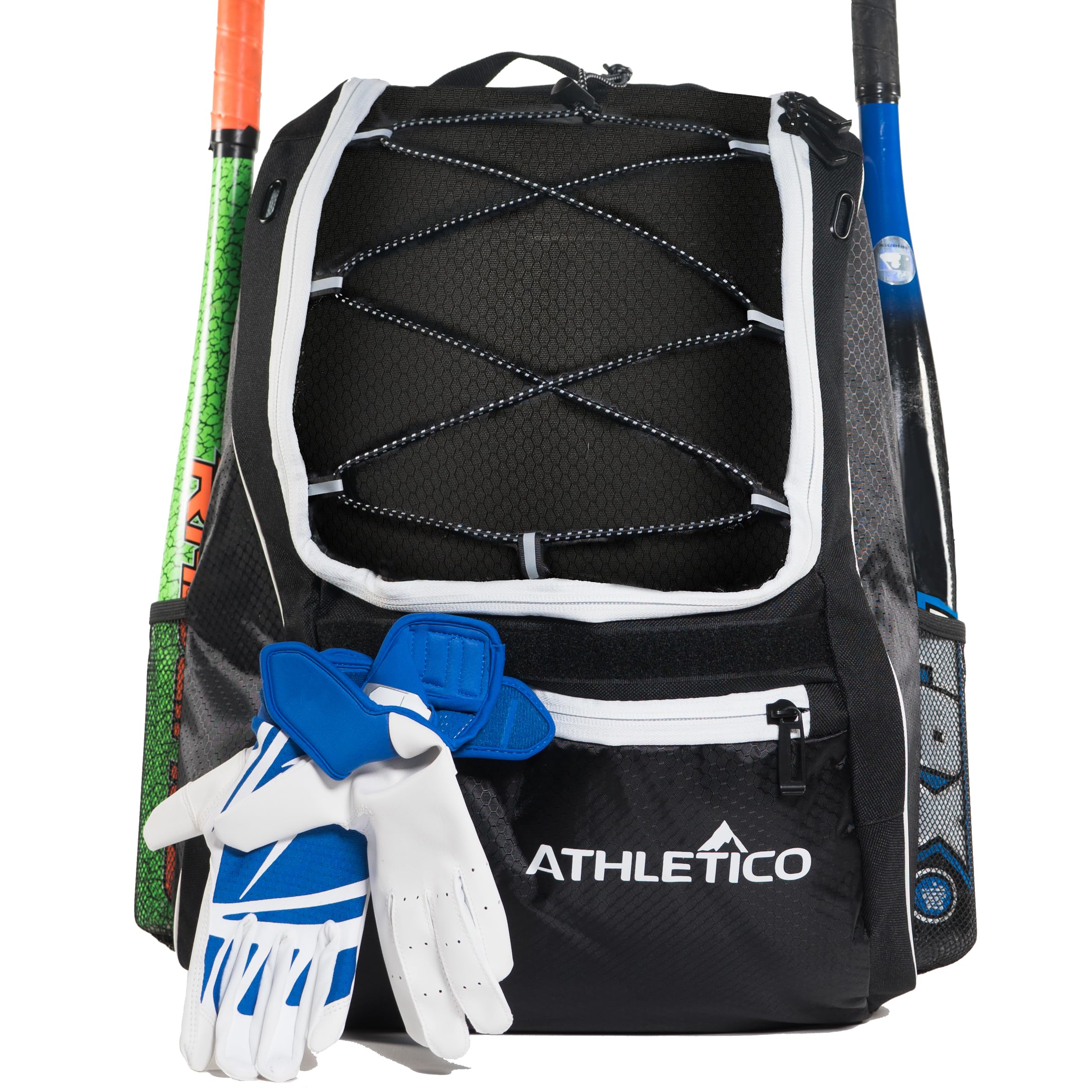 Athletico Baseball Bat Bag - Backpack for Baseball, T-Ball & Softball Equipment & Gear for Youth and Adults | Holds Bat, Helmet, Glove, & Shoes |Shoe Compartment & Fence Hook  - Very Good