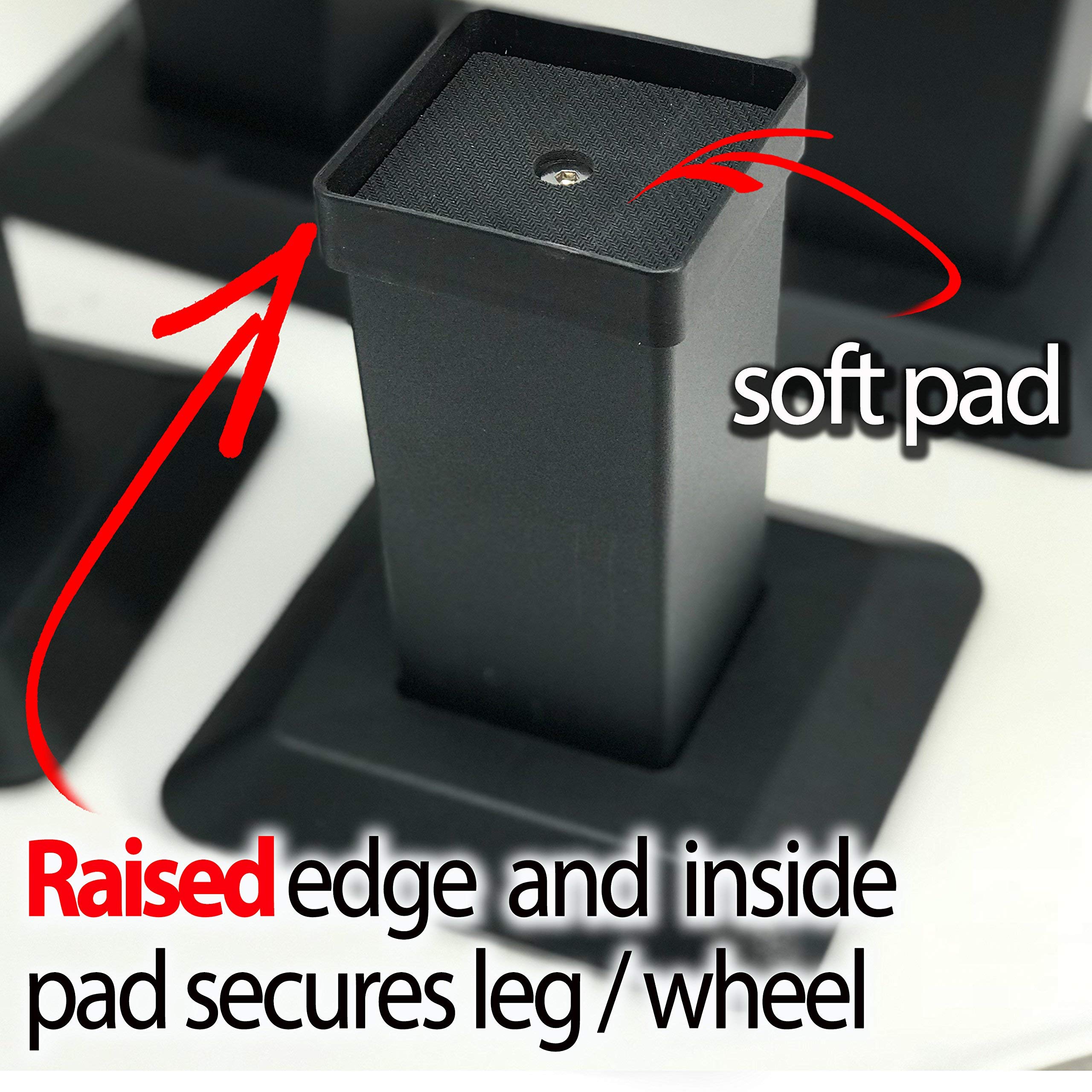 iPrimio Aluminum Heavy Duty Bed Risers - Metal, 5 Inch Lift, 4 Pack, Up to 9,000lbs - Bed Raising Blocks, Furniture Risers - Tall, Safe, Sturdy Bed Lifts for College Dorm, Couches, Bed Frame Riser - Collectible Very Good