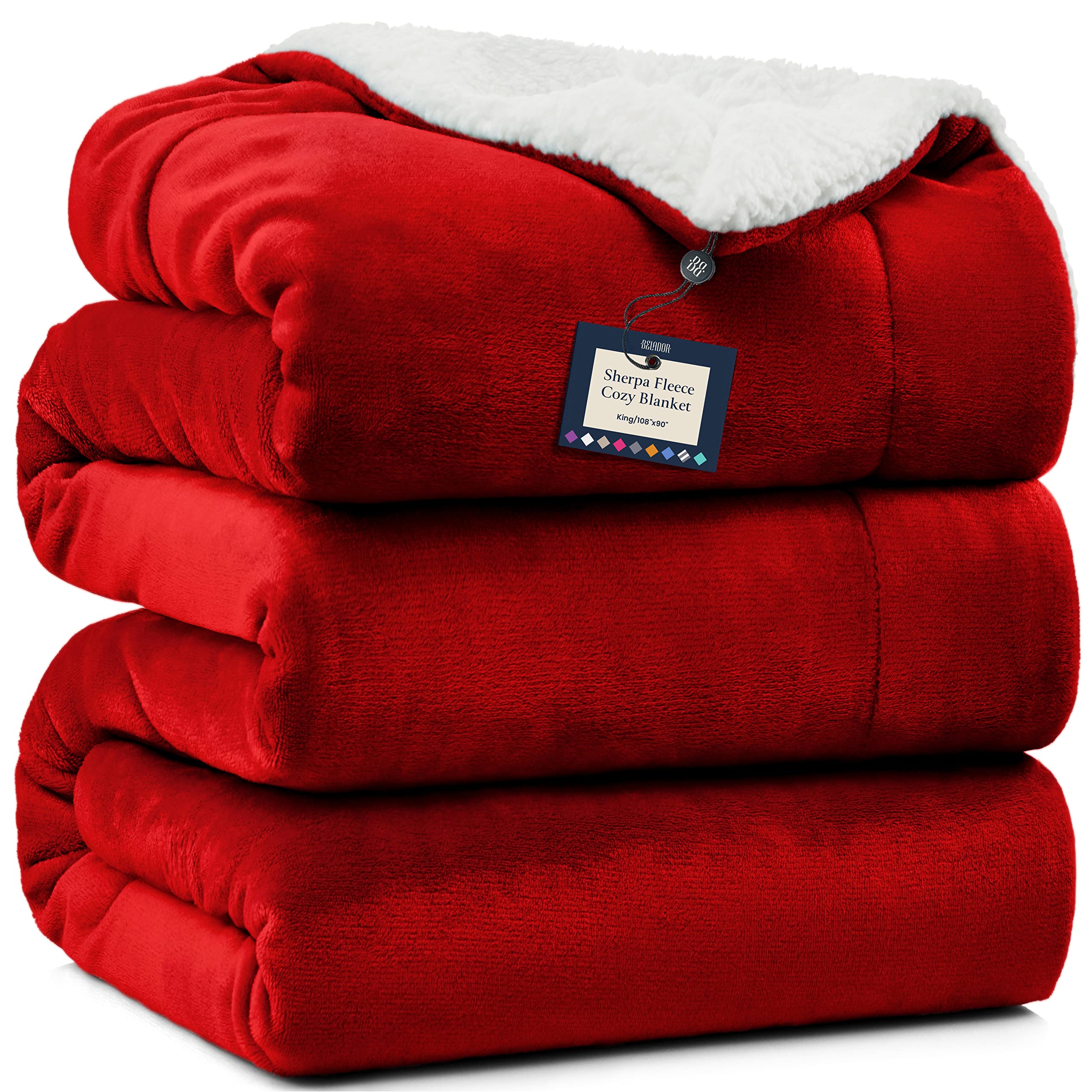BELADOR Bed Blanket - Fleece Blankets King Size 90"x108"- Soft Throw Blanket with Sherpa Reverse Fluff- Large Blanket for Bed, Anti-Static Blankets & Throws- Lightweight Blanket, Cozy Couch Blanket - Very Good