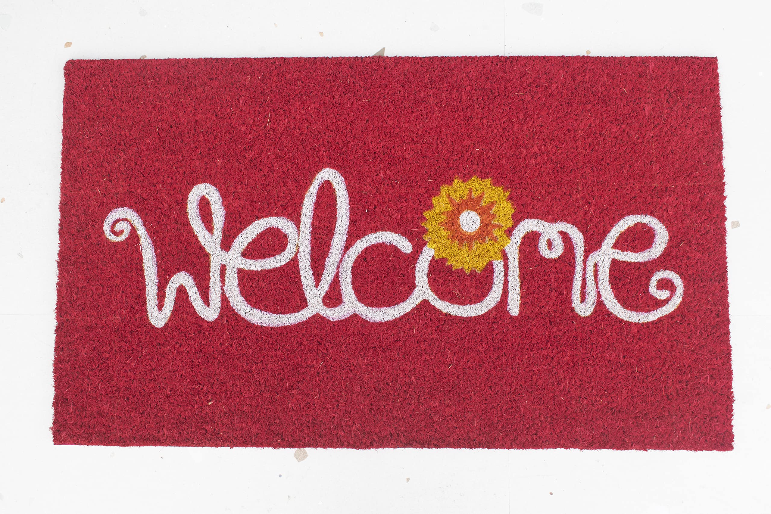 LuxUrux Christmas Welcome Mats Outdoor Doormat, with Heavy-Duty PVC Backing - Natural - Perfect Color/Sizing for Outdoor/Indoor uses. - Like New