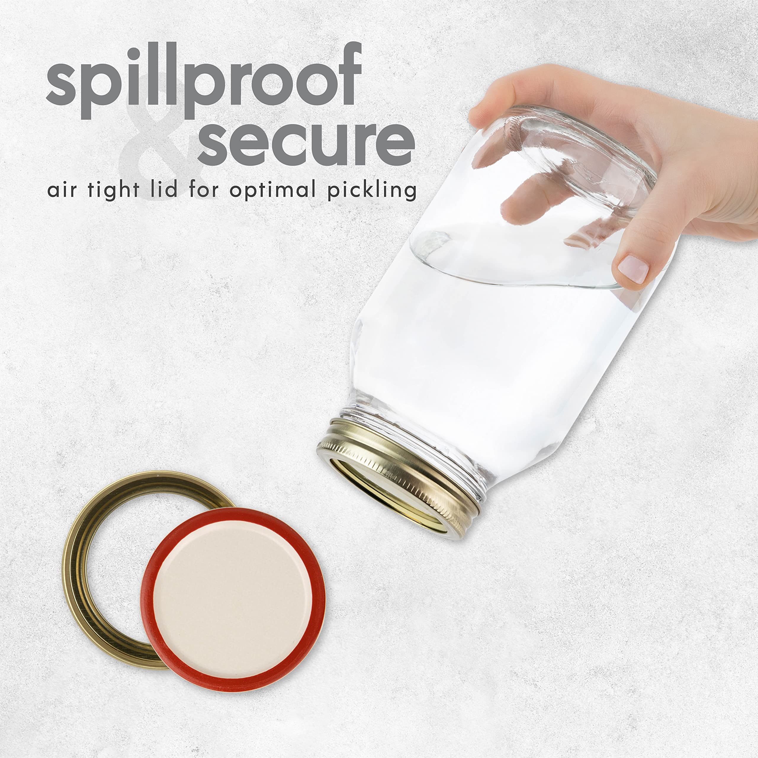 kitchentoolz Regular-Mouth Glass Mason Jars, 32-Ounce Glass Canning Jars with Metal Airtight Lids and Bands for Canning Preserving, Meal Prep, Overnight Oats, Jelly and Jam - Like New