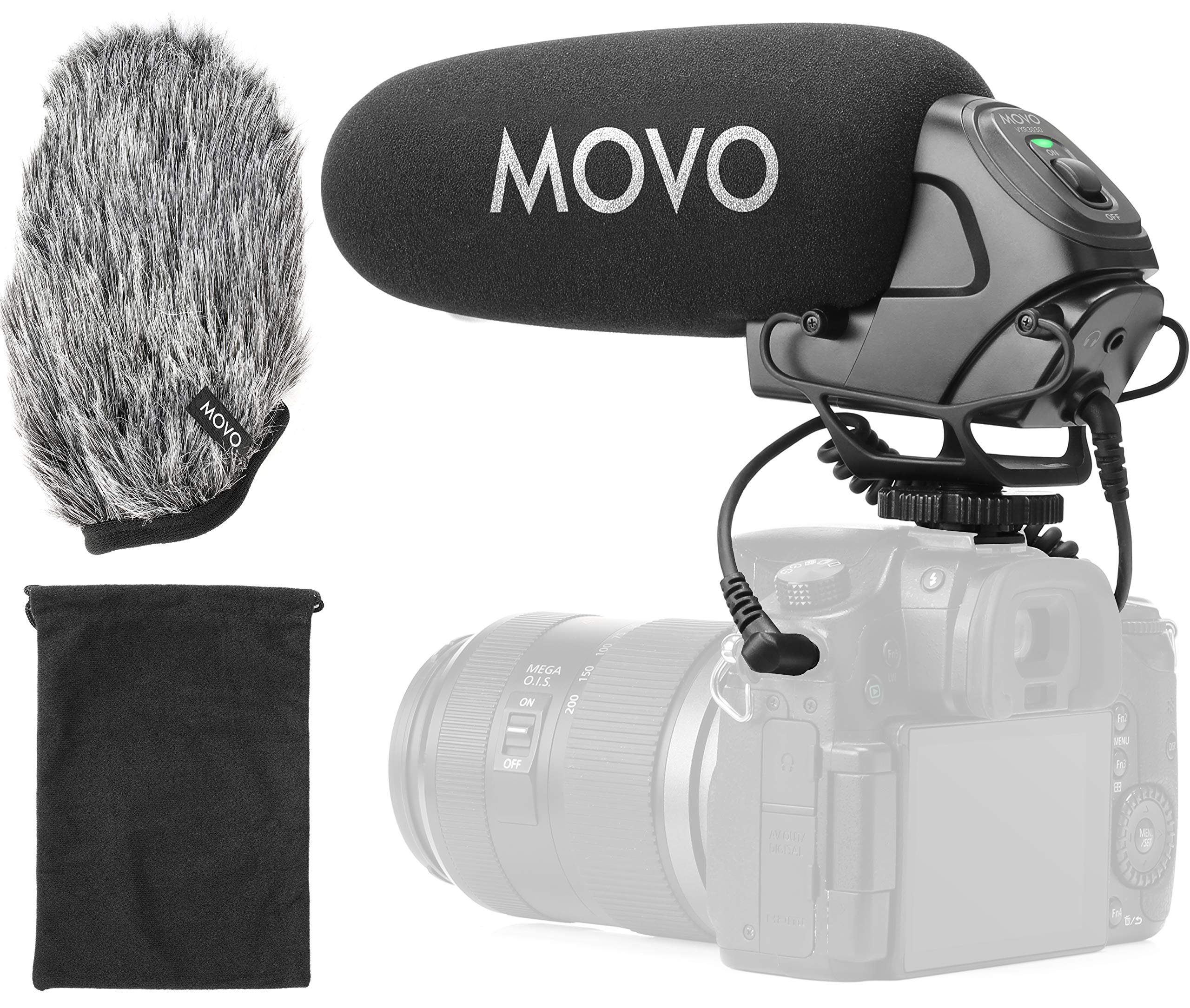 Movo VXR3030 Camera Shotgun Microphone - Supercardioid Microphone with Headphone Monitoring for DSLR's, Mirrorless, Recorders, and Camcorders - Good