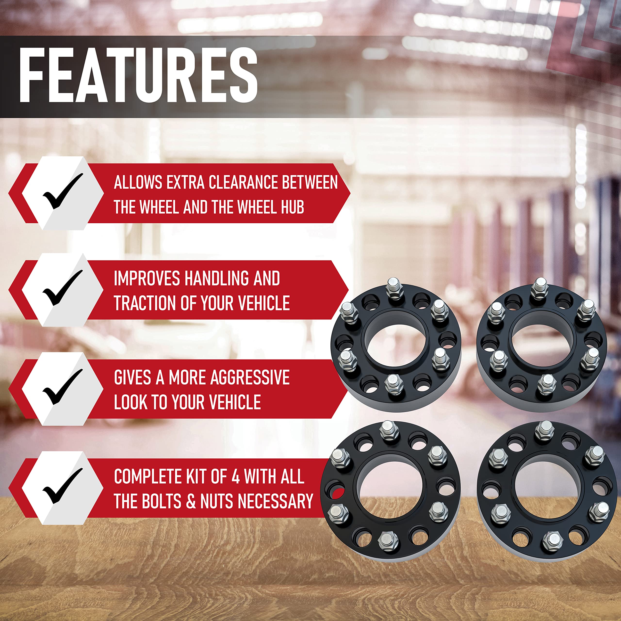 Wheel Spacers 1.5 Inch Set of 4-6 Lug 38mm Real Forged Hub Centric Adapter 6x139.7mm - Compatible with Cadillac, Chevy, GMC - 1995-2022 - Silverado, Sierra, Avalanche, Yukon - 6x5.5 Wheel Spacers - Very Good