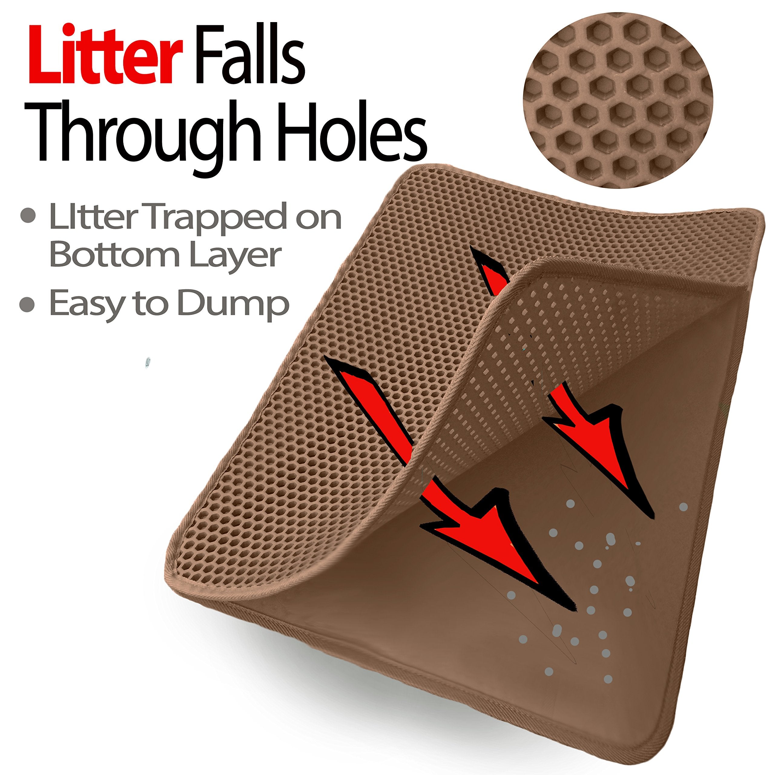 iPrimio Jumbo Size Cat Litter Trapper Litter Mat, EZ Clean Cat Mat, Litter Box Mat Water Proof Layer and Puppy Pad Option - Like New