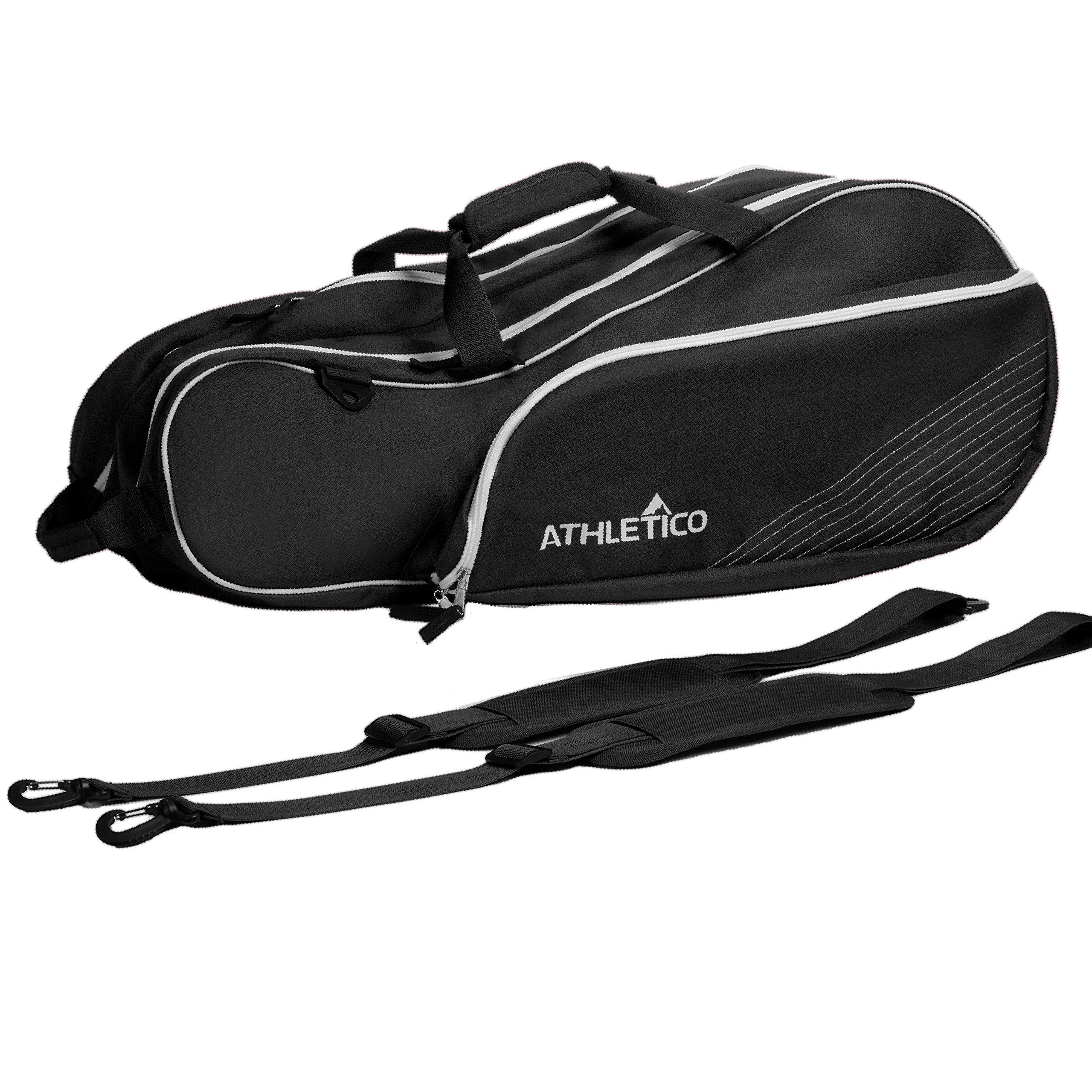Athletico 6 Racquet Tennis Bag | Padded to Protect Rackets & Lightweight | Professional or Beginner Tennis Players | Unisex Design for Men, Women, Youth and Adults (Black)  - Acceptable