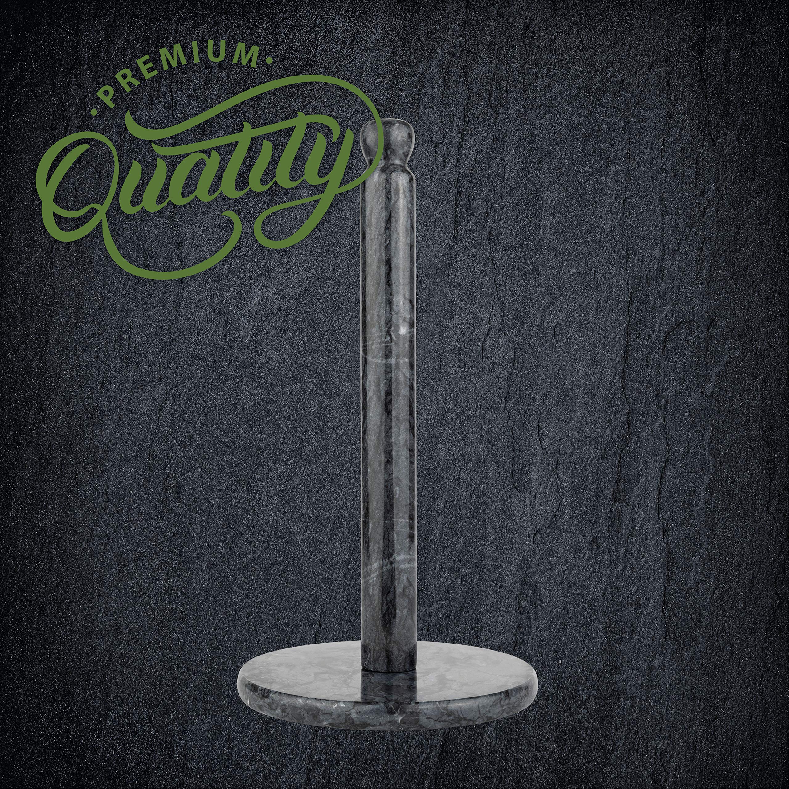 Homeries Marble Paper Towel Holder – Deluxe Upright Towel Dispenser for Kitchen Countertop, Cabinet & Bathrooms – Non Steel & Non Plastic Design – Heavy Duty, Solid Paper Towel Holders - Acceptable