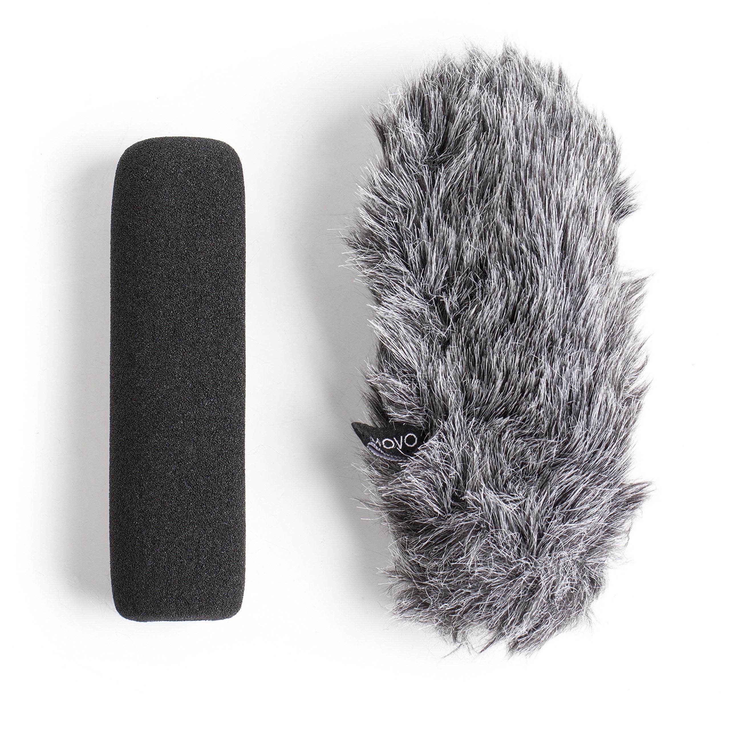 Movo WS-G7 Foam and Furry Indoor, Outdoor Microphone Windscreen Combo Pack - Custom Fit for Rode VideoMic Go - Like New
