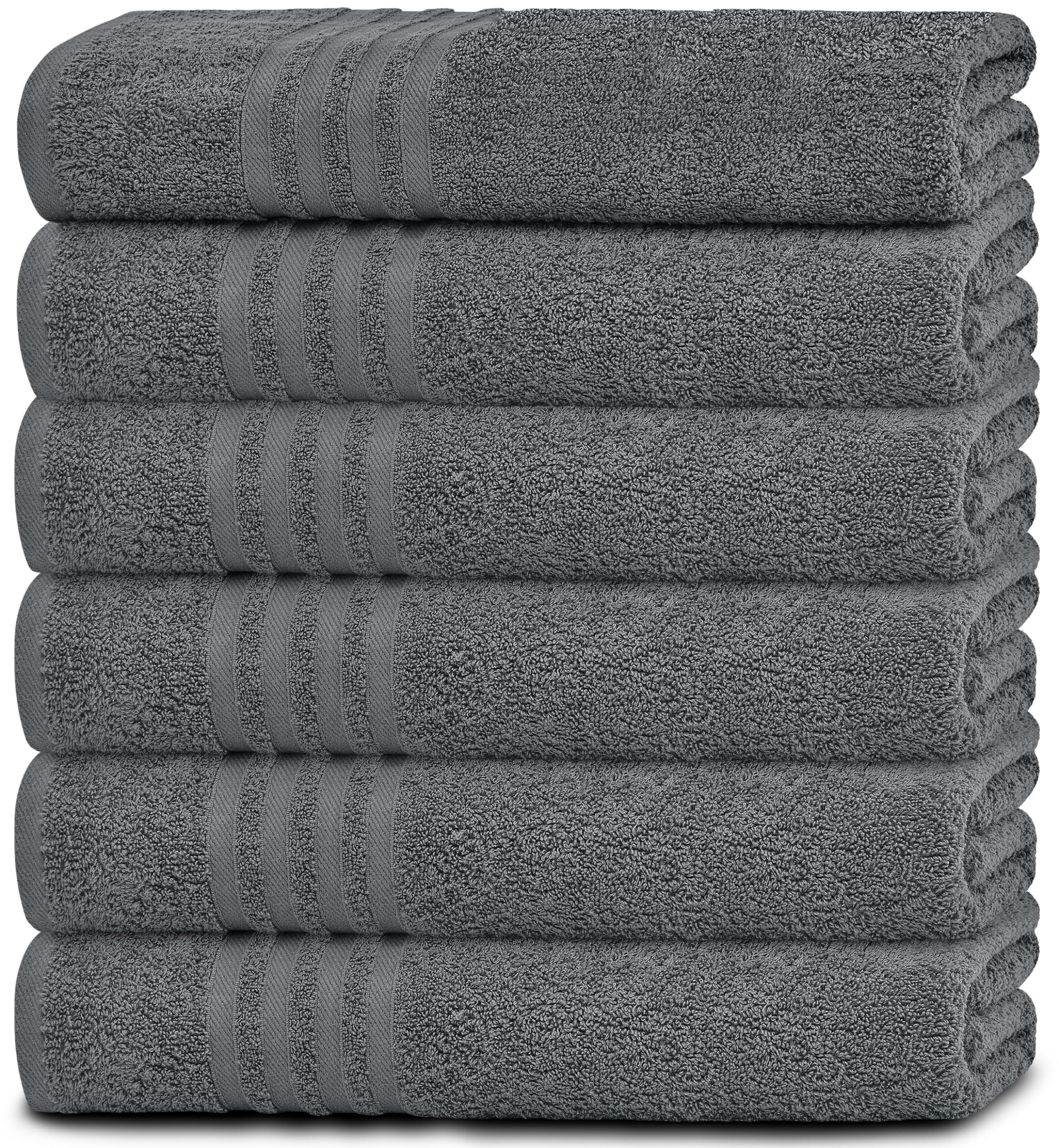 White Classic Wealuxe Cotton Bath Towels for Hotel-Spa-Pool-Gym-Bathroom - Super Soft Absorbent Ring Spun Towels - Very Good