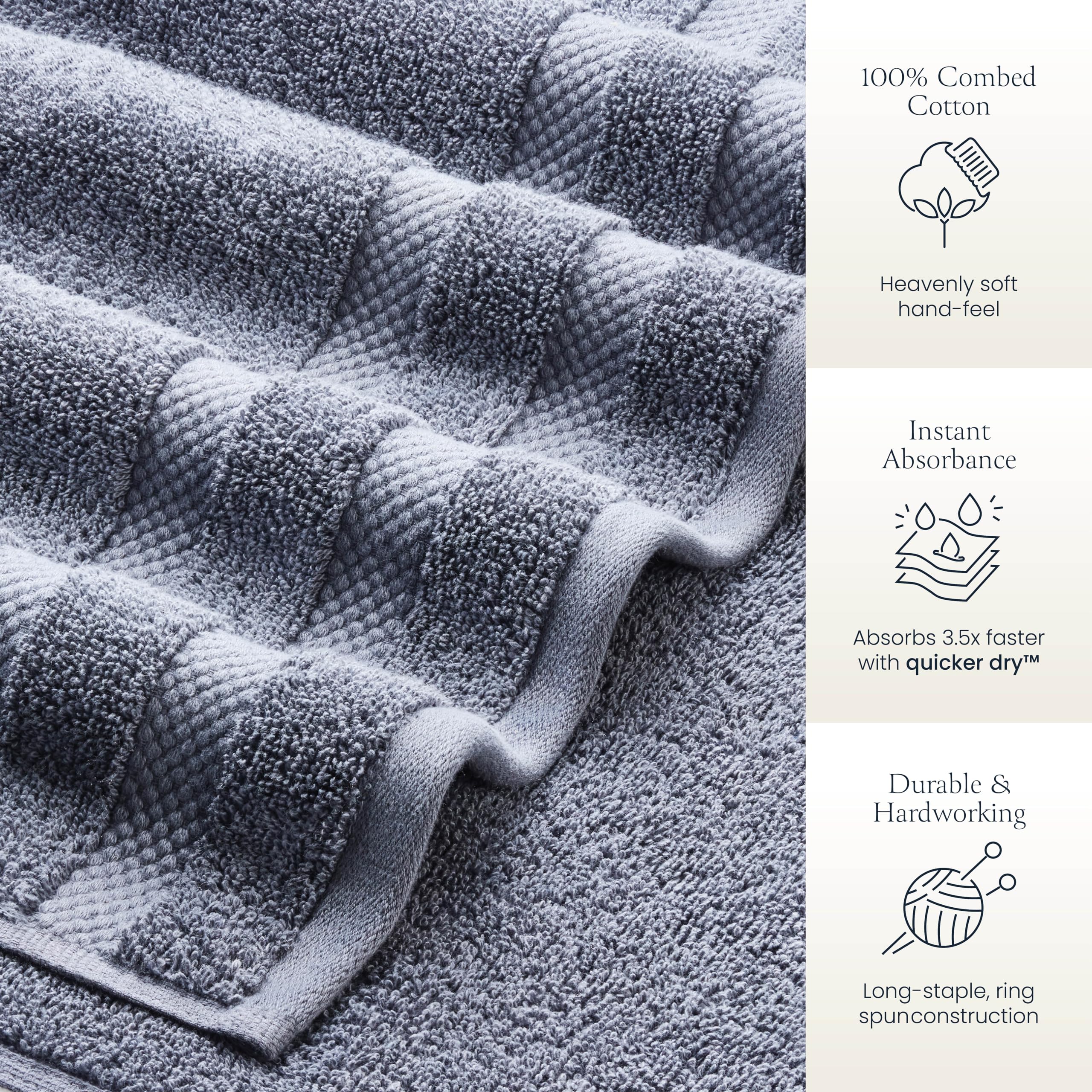 BELADOR Hand Towels 12-Pack - Premium Soft Cotton Hand Towels for Bathroom - Quick-Dry & Absorbent Hand Towel Set | White/Gray Hand Towels 16"x30" - Like New