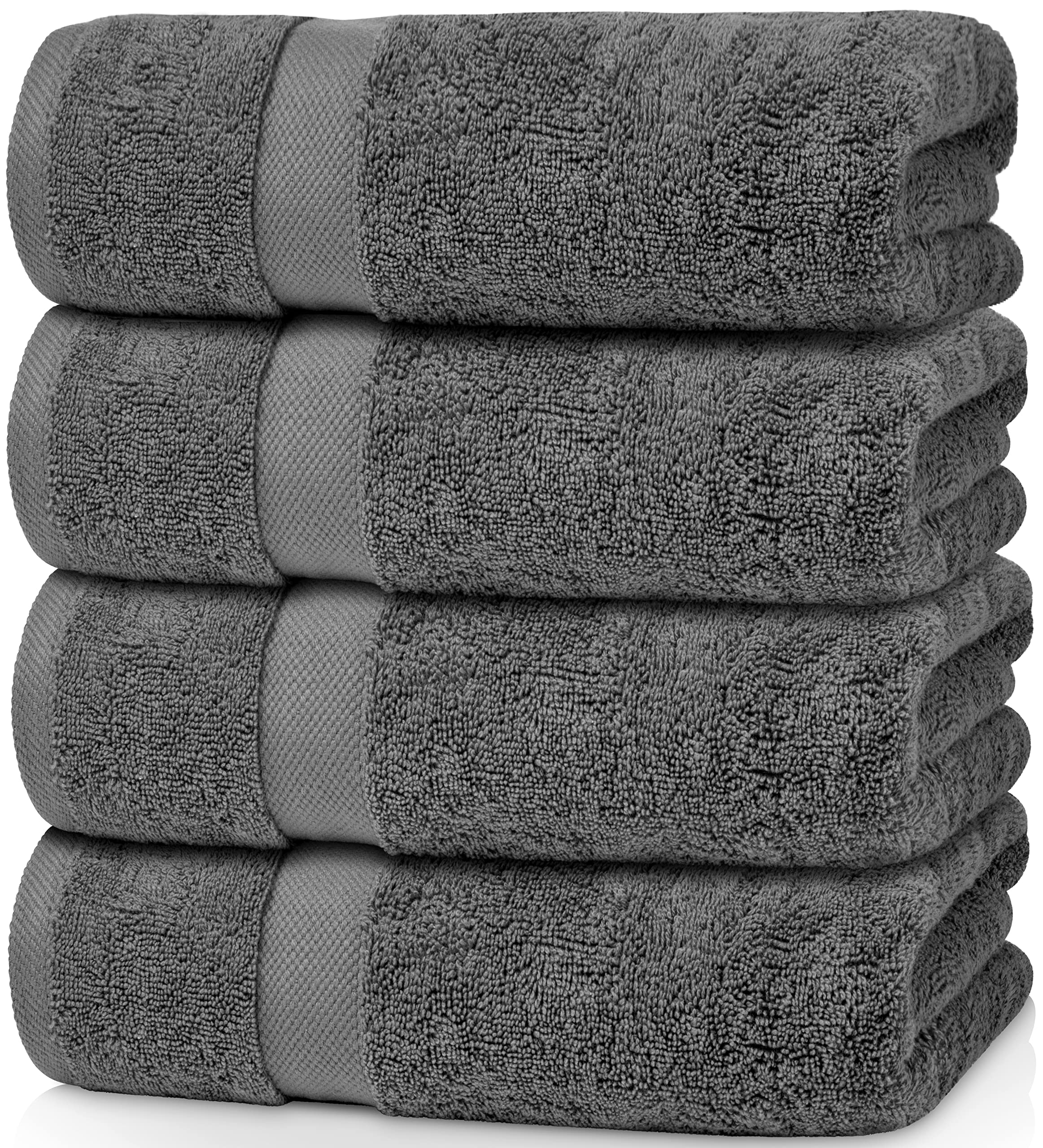 White Classic Wealuxe Bath Towels 24x54, Set of 4 Absorbent Towels for Bathroom - Like New