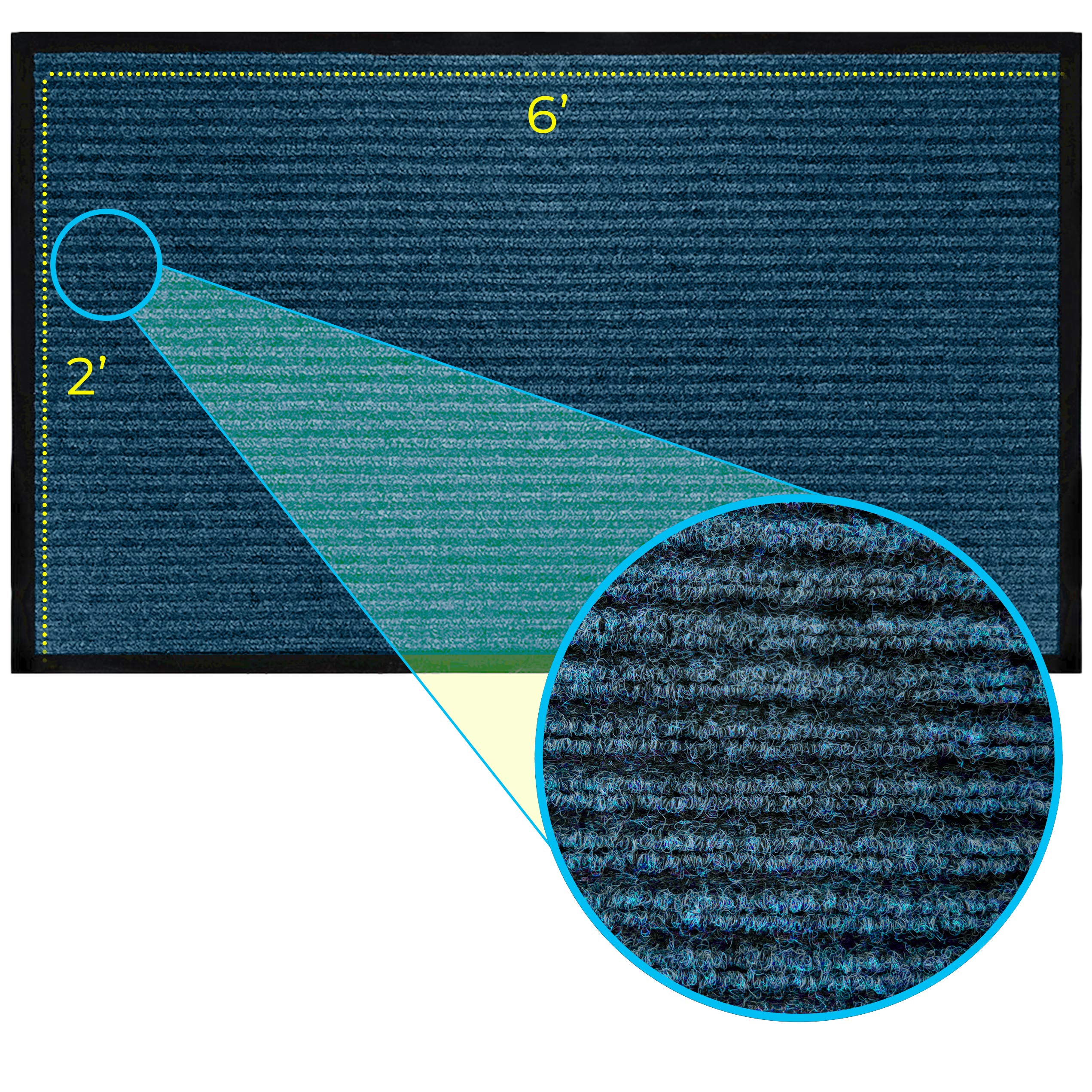 LuxUrux Durable Rubber Door Mat, Heavy Duty Doormat, Indoor Outdoor, Easy Clean, Waterproof, Low-Profile Mats for Entry, Patio, Garage, High Traffic Entrance Ways - Like New