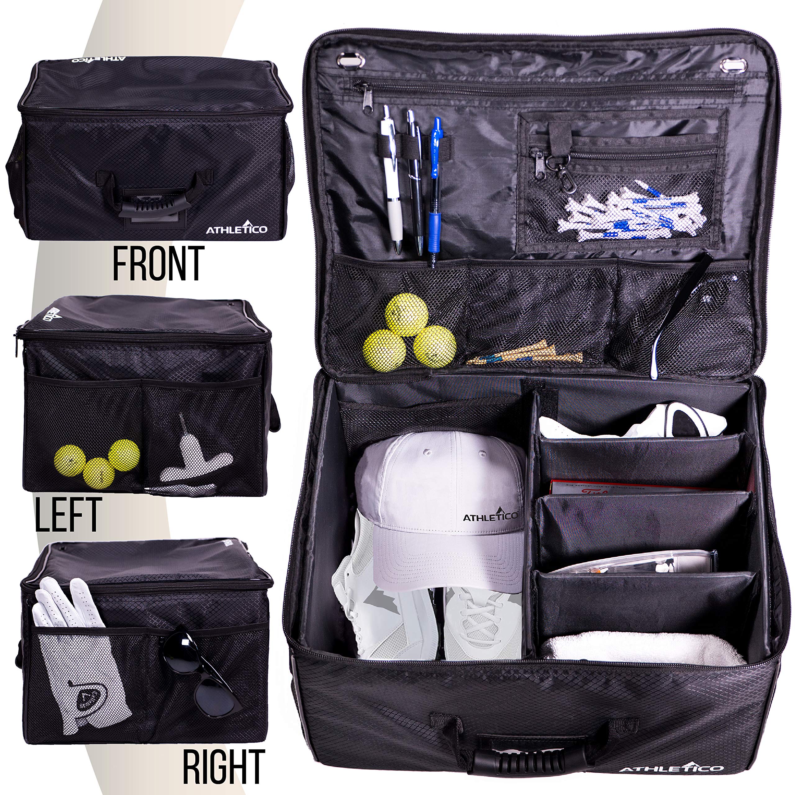 Athletico Golf Trunk Organizer Storage - Car Golf Locker to Store Golf Accessories | Collapsible When Not in Use - Good