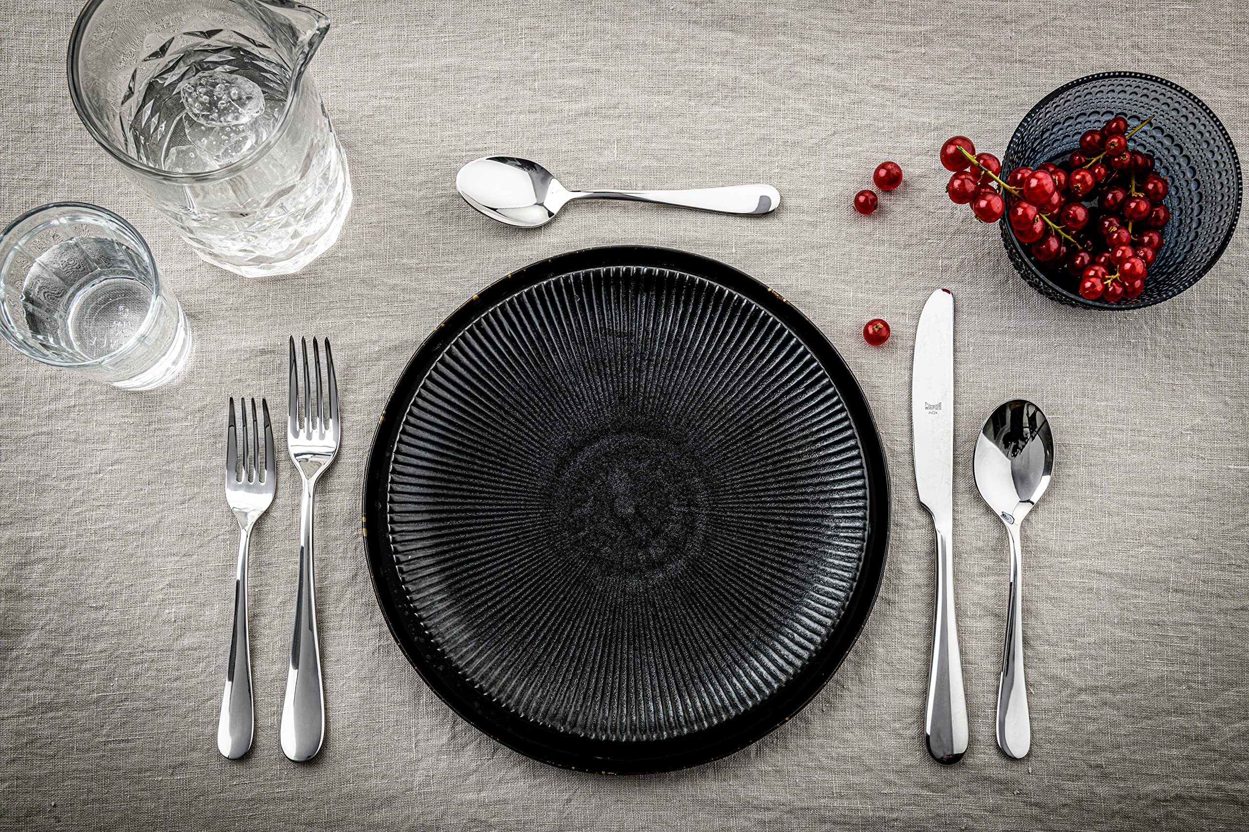 MEPRA 103422005 Natura 5-Piece Durable 18/10 Stainless Steel American Style Flatware Cutlery Set for Fine Dining, Dishwasher Safe, Service for 1 - Acceptable