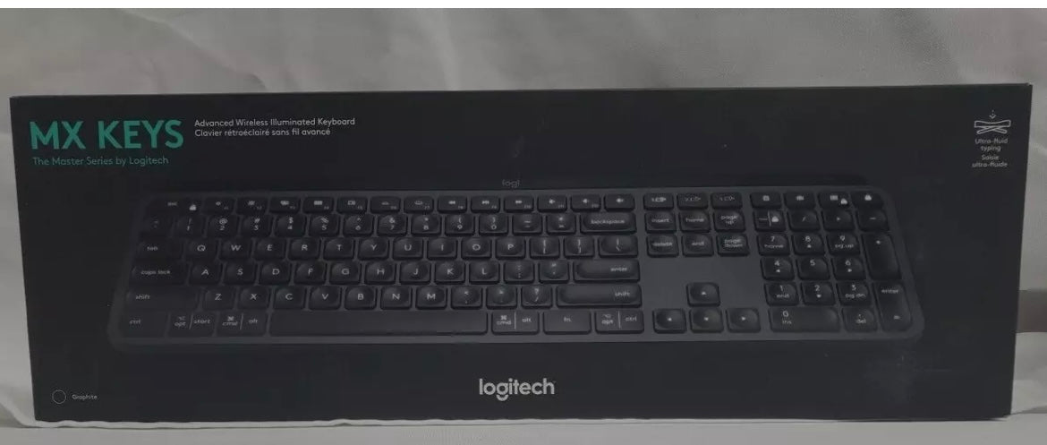 Logitech MX Keys Illuminated Wireless Keyboard With Bluetooth And USB.