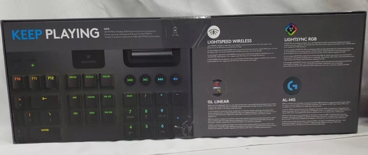 Logitech G915 Mechanical Gaming Keyboard, Low Profile GL Linear Key Switch.