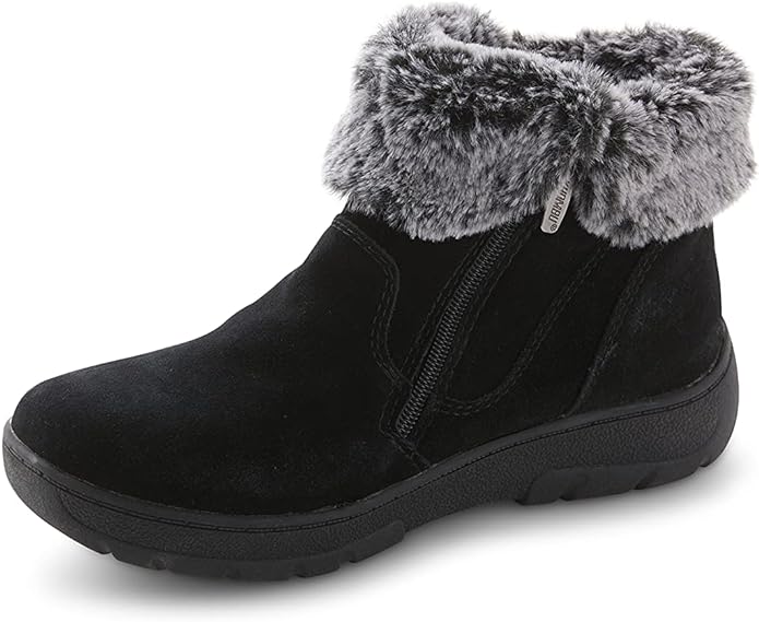 Khombu Women's Jessica Ankle Boots Faux Fur Shearling Lining for Cold Winter Weather