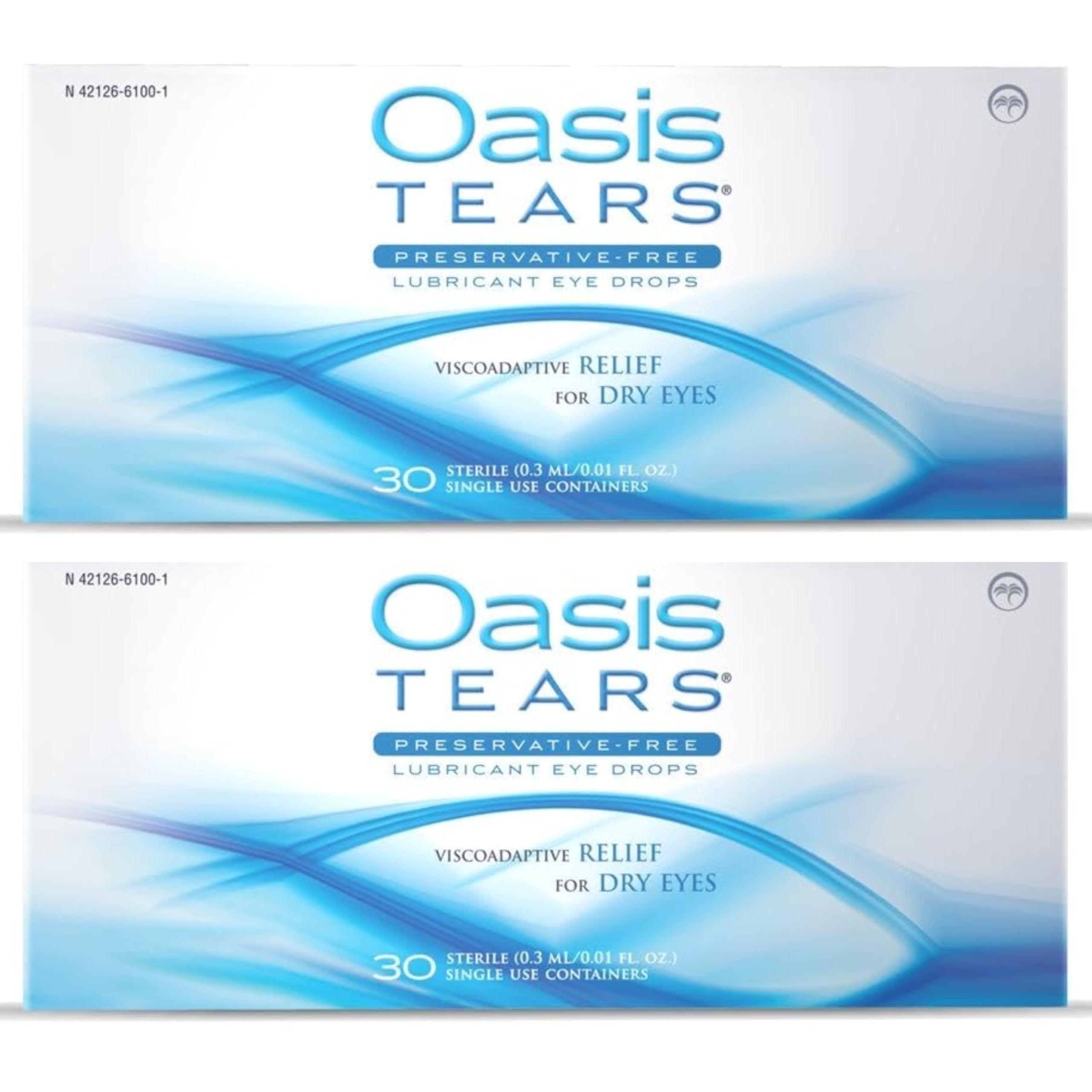 Oasis TEARS Original Lubricant Eye Drops Relief for Dry Eyes, Coat, Lubricate, & Moisten Delicate Eye Tissue, Continued Relief of Irritated Eyes 30 Count Box Sterile Disposable Containers (Pack of 2)