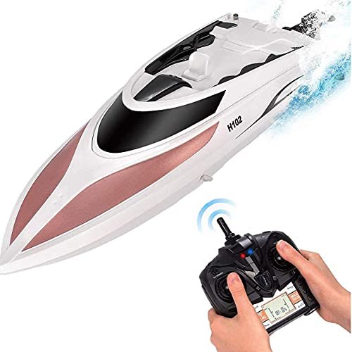 RC Boat - Remote Control Boat for Kids and Adults - 20 MPH Speed - Durable Structure - Innovative Features - Incredible Waves - Pool or Lake - 4 Channel Racing - 2.4 GHz Remote Control - H102 Model