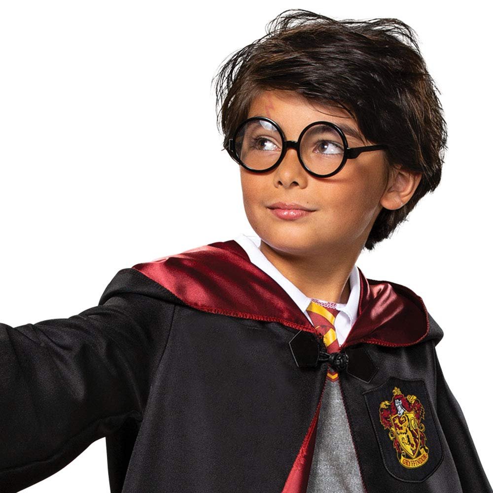 Disguise Harry Potter Costume Kids Deluxe Hooded Robe and Jumpsuit, Children Size Medium (7-8), Black & Red (107529K)