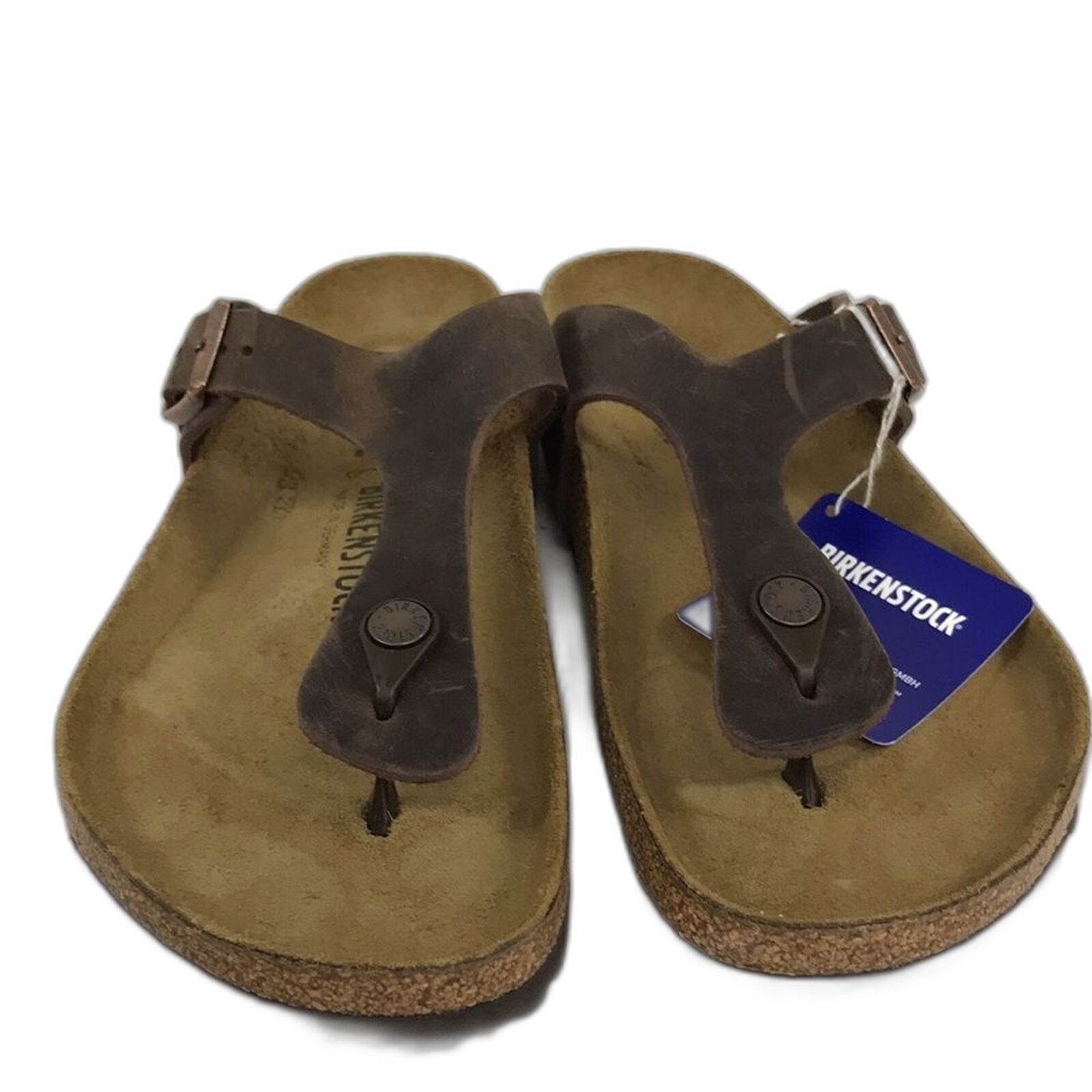 Birkenstock Womens Gizeh Birko Flor Flip Flops Brown 10 US