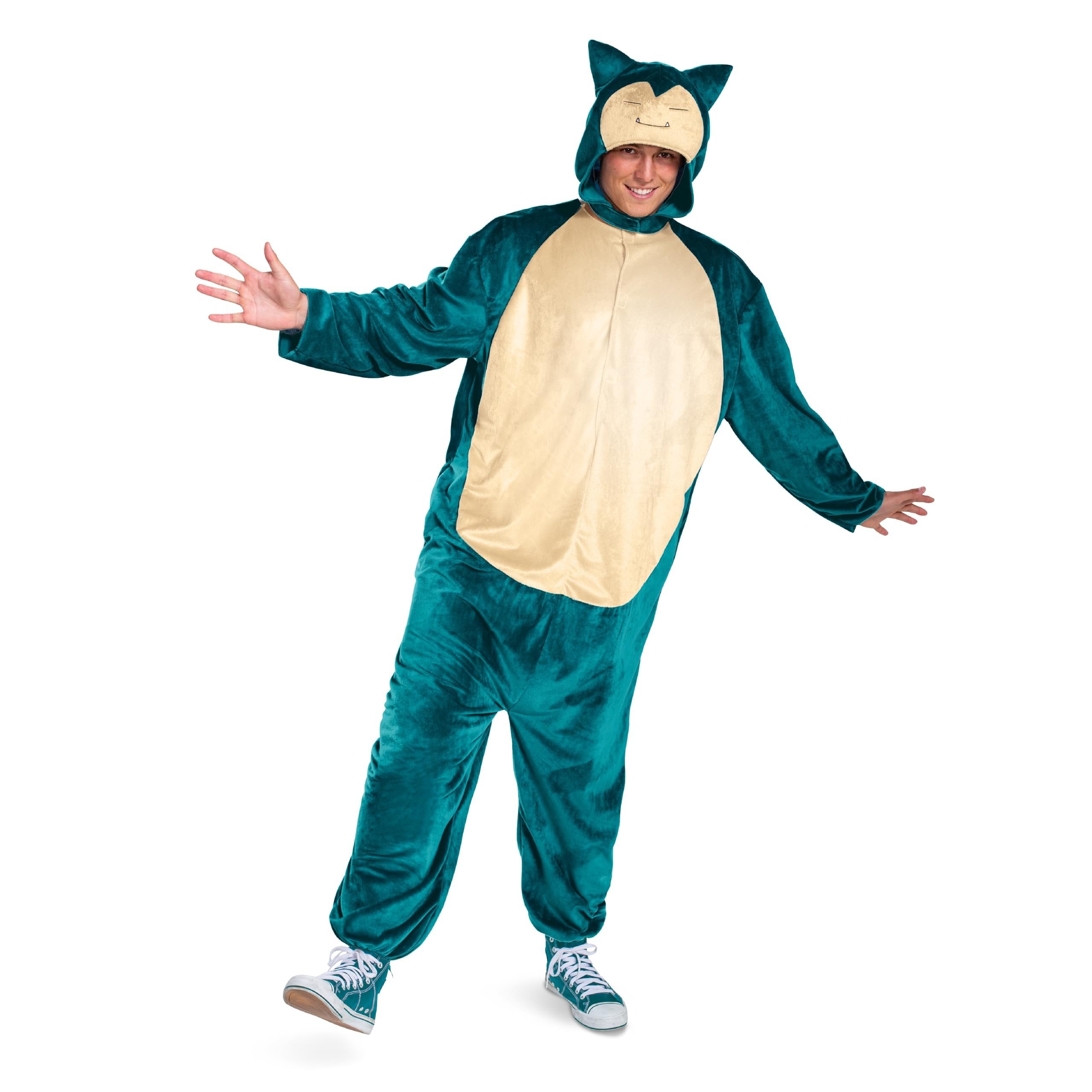 Disguise Snorlax Costume, Official Pokemon Classic Adult Costume and Headpiece, Size Small/Medium