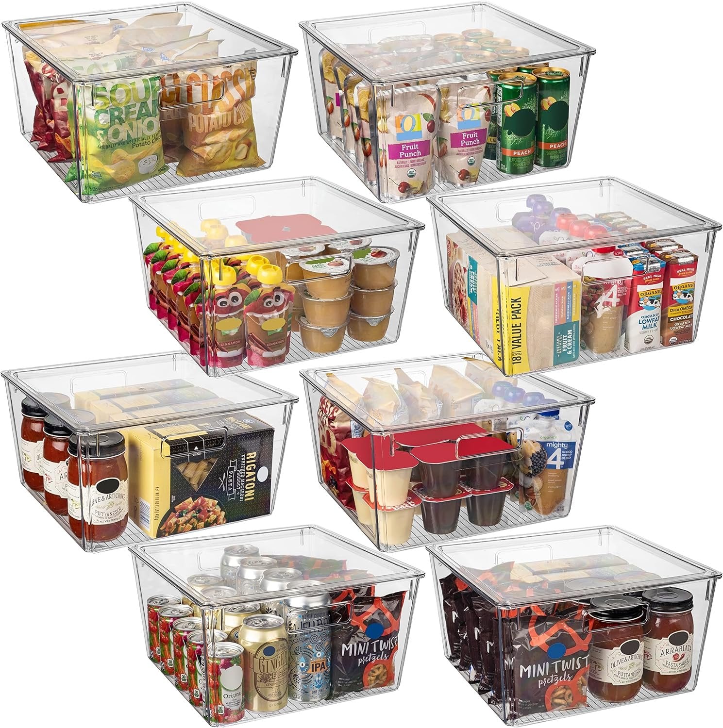 CLEARSPACE Plastic Storage Bins with Lids XL – Perfect Kitchen Organization or Pantry Storage – Fridge Organizer, Pantry Organization and Storage Bins, Cabinet Organizers