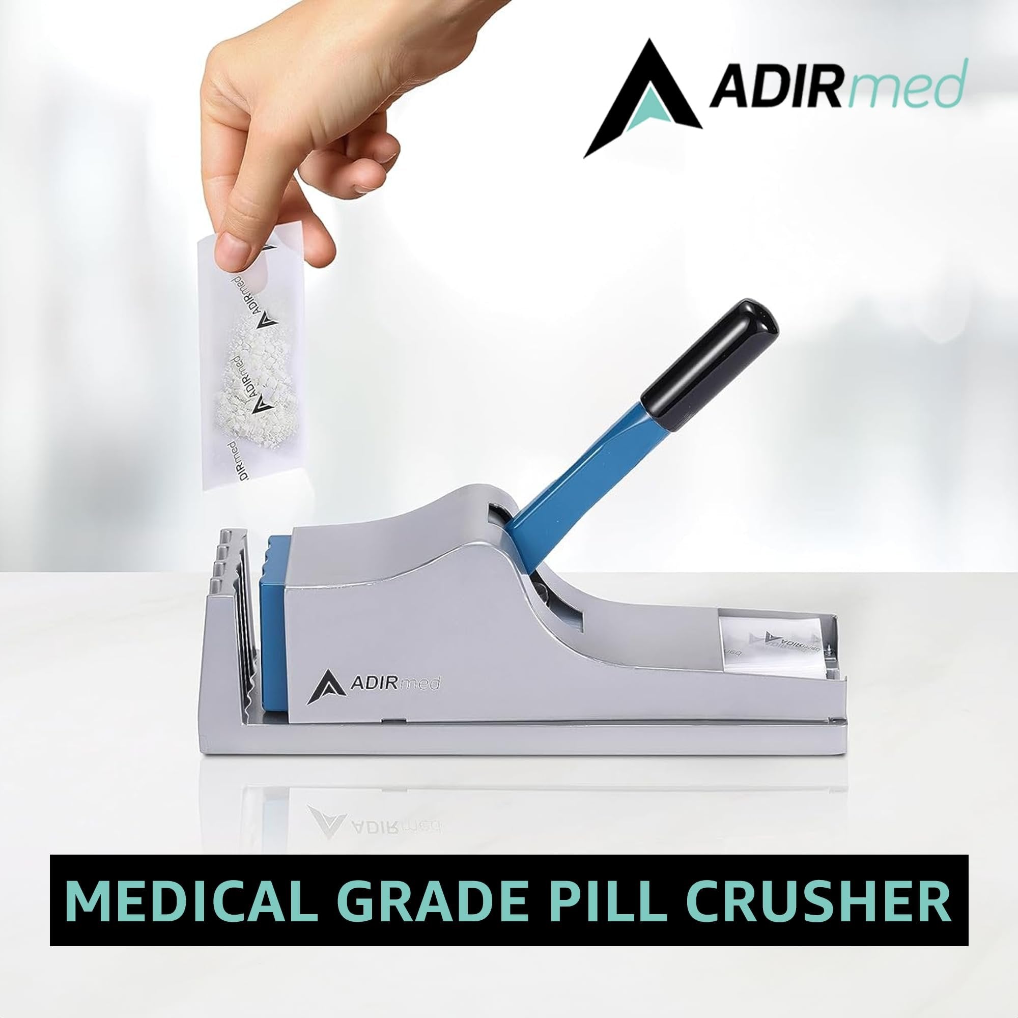 Adirmed Pill Crusher, Medical Grade Pill Crushers for Elderly, Crush to Fine Powder, Pill Smasher Compatible with Pill Crusher Pouches, (Pill Pouches NOT Included)